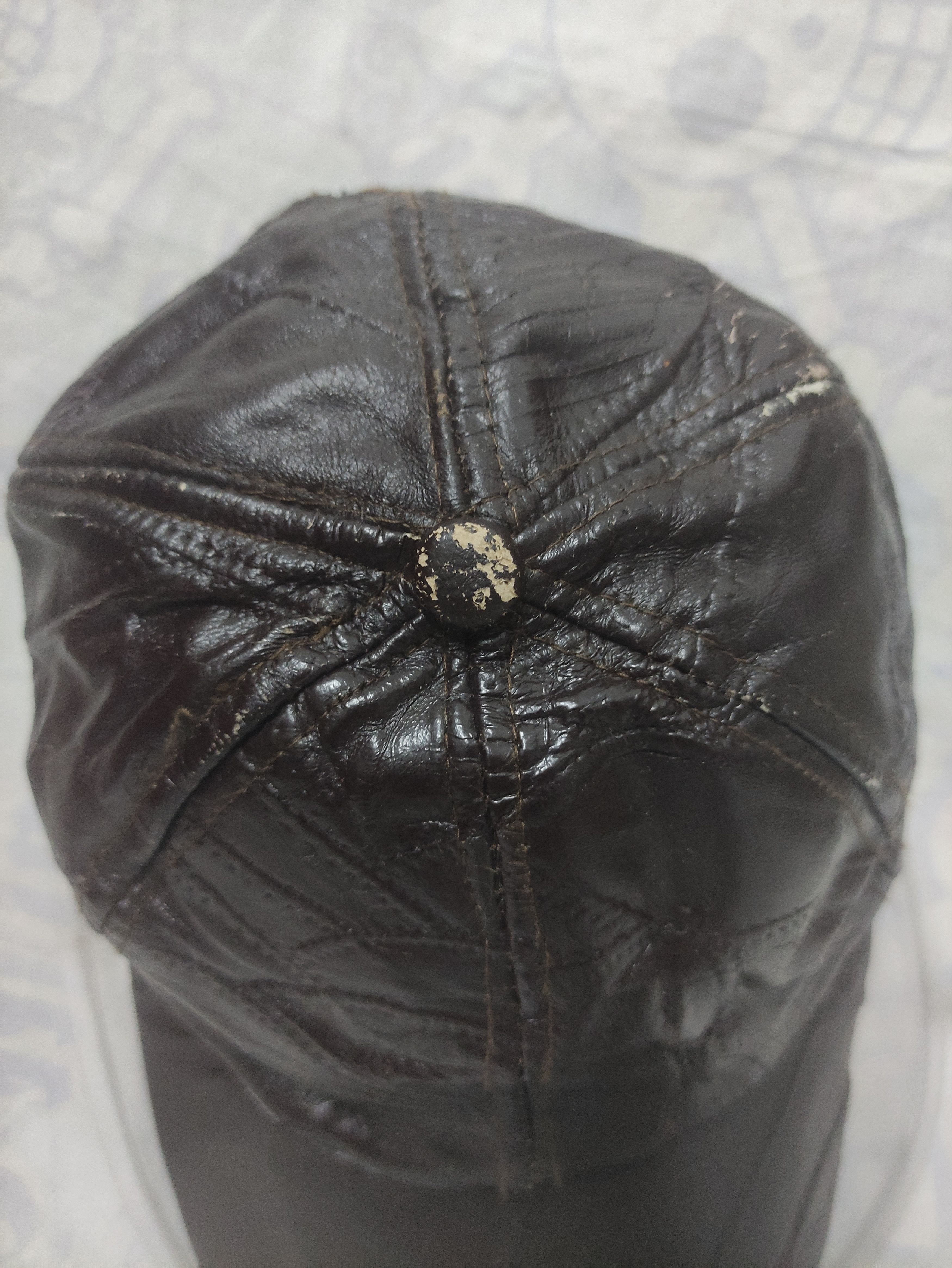 Leather UNBRAND PATCHWORK SOFT LEATHER VINTAGE CAP Size ONE SIZE - 5 Thumbnail