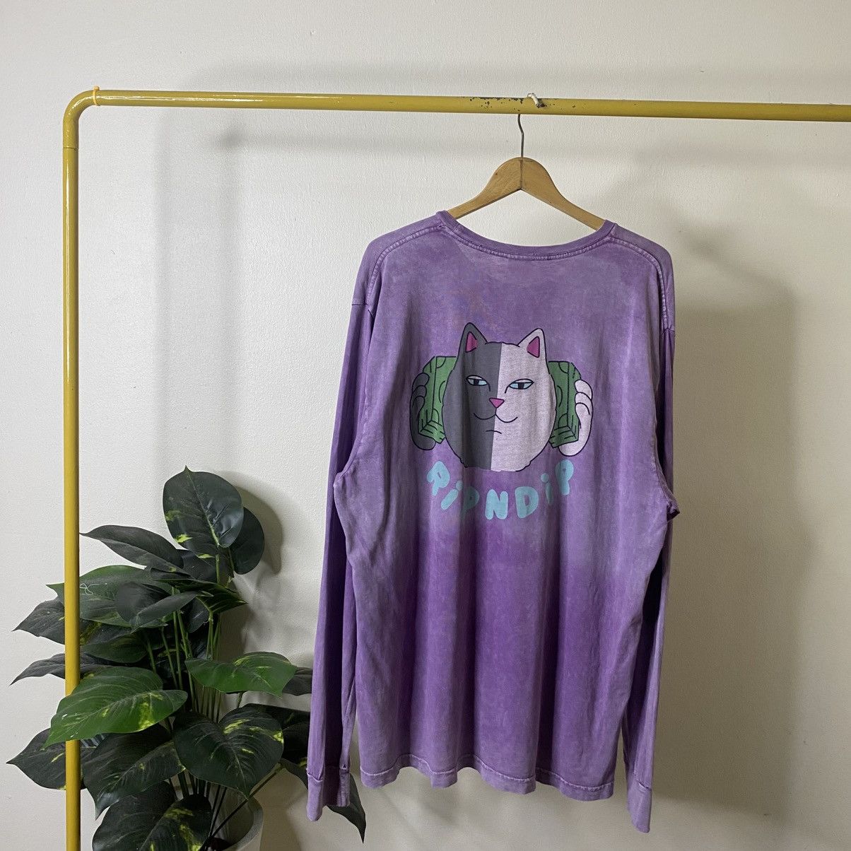 RIPNDIP Washed Purple Big Graphic LS Skater T Shirt Size US XXL / EU 58 / 5 - 1 Thumbnail