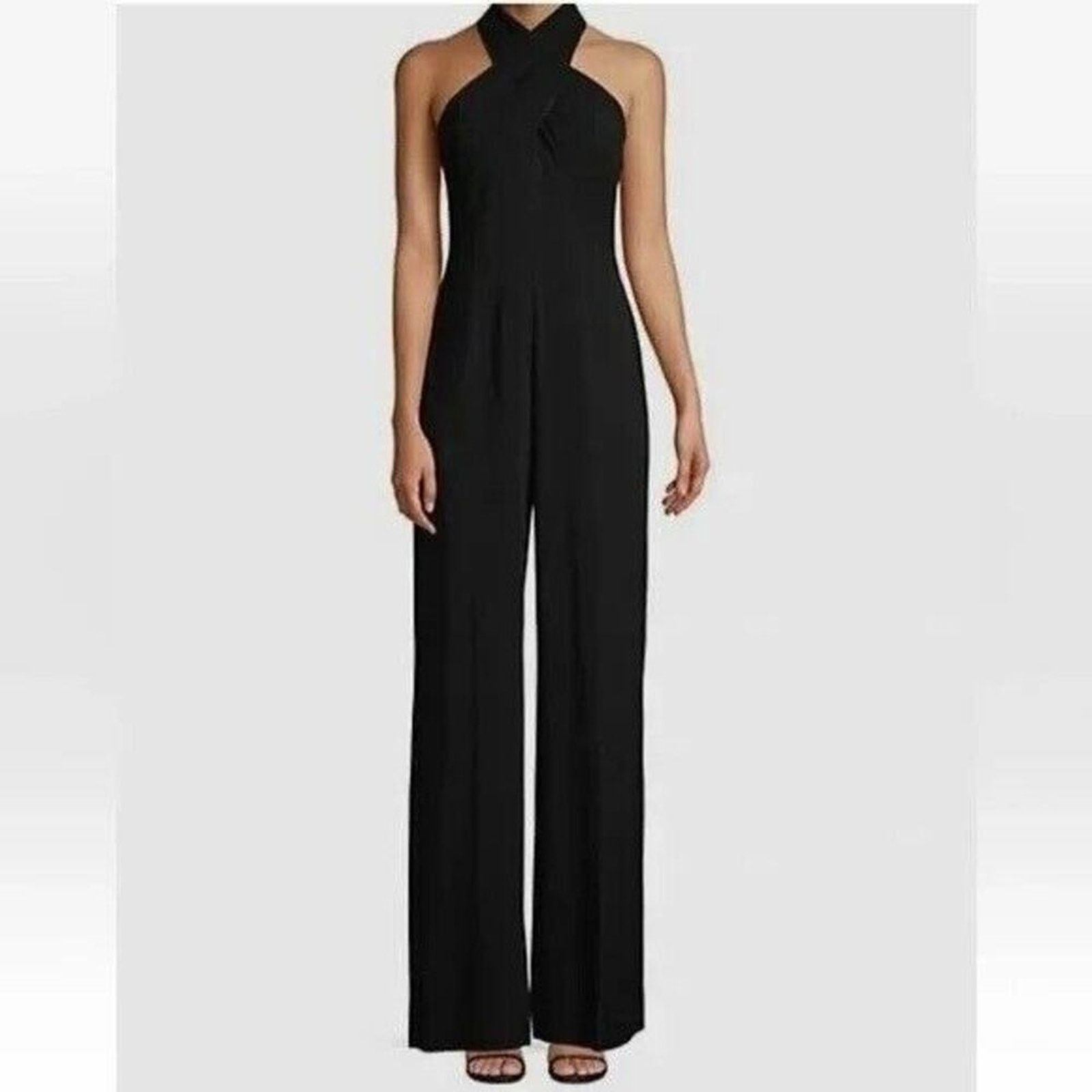 KOBI HALPERIN NWT Kobi Halperin Chasidy Black Halter Neck Jumpsuit Size 14 Size 36" / US 14 / IT 50 - 1 Thumbnail