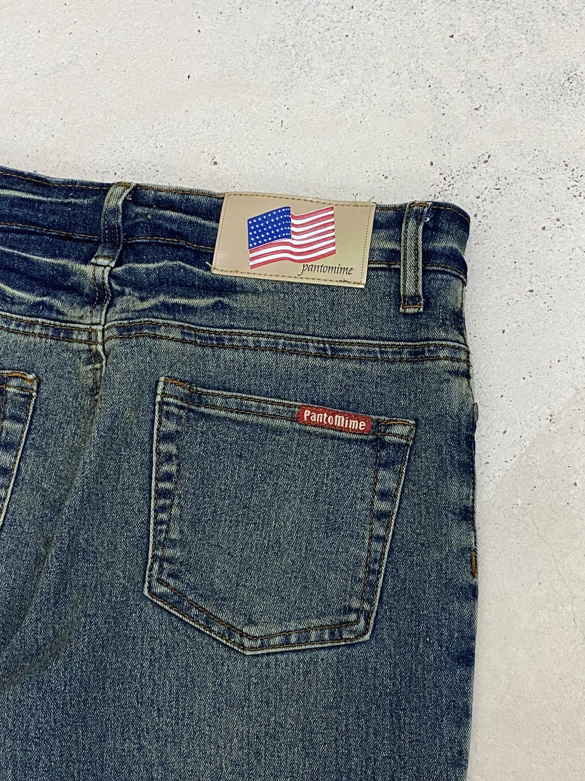 If Six Was Nine × Japanese Brand × Le Grande Bleu (L.G.B.) Flare Unisex PantoMime Mud Washed Embroid Flower Patchwork Size US 27 - 14 Thumbnail
