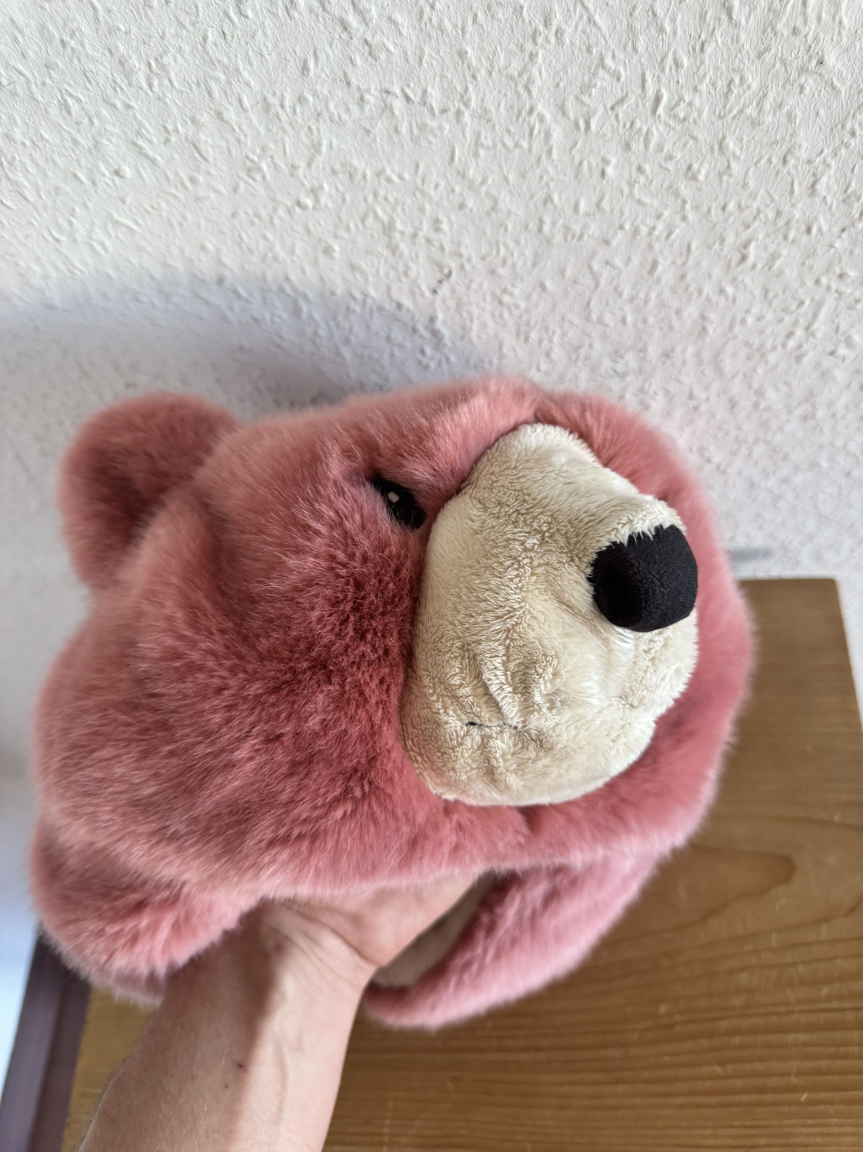 Dolce & Gabbana FW17 Pink Plush Bear Head Hat Size ONE SIZE - 4 Thumbnail