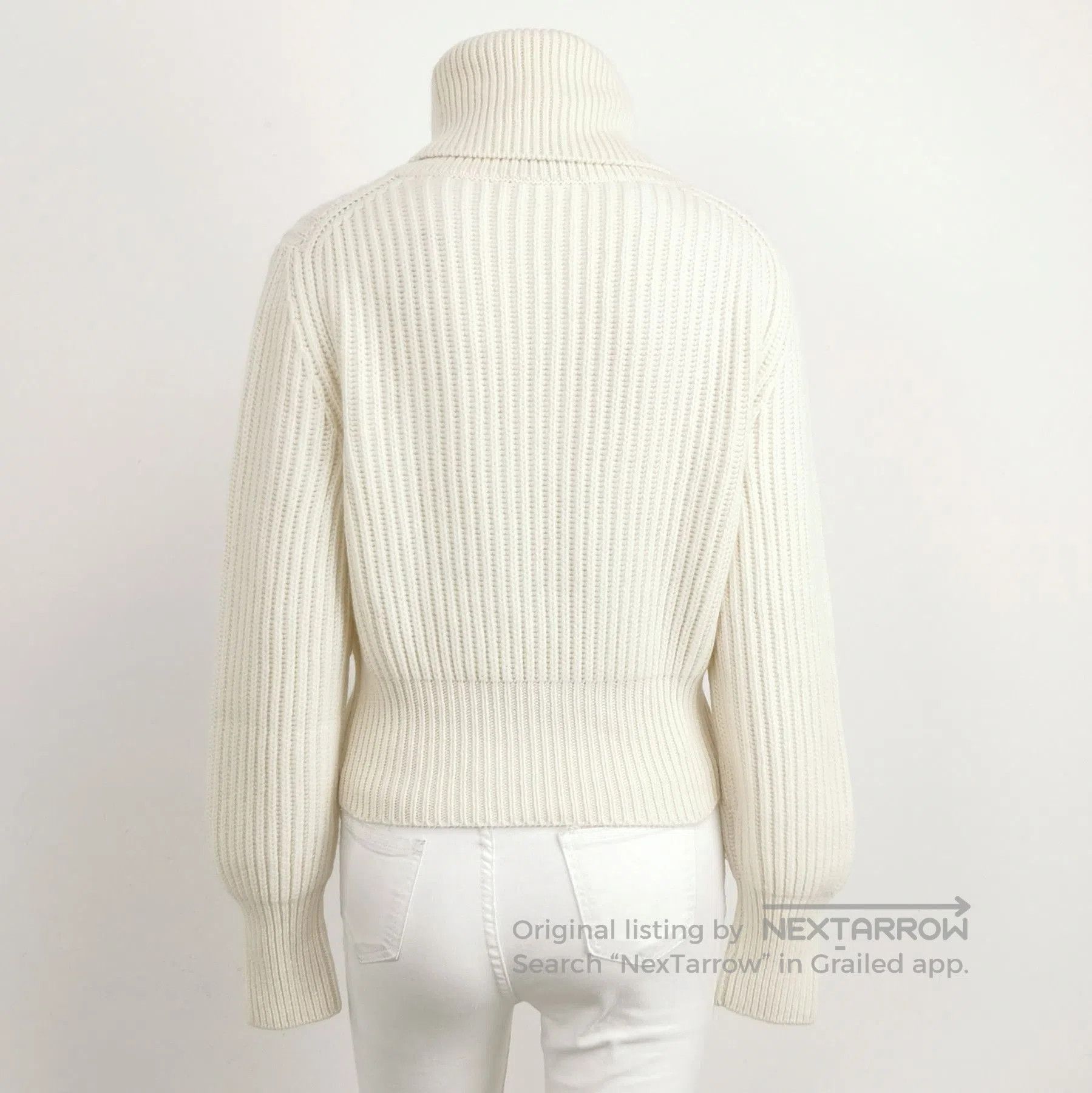 Prada Prada Cashmere Turtleneck Sweater in Cream . Size XL / US 12-14 / IT 48-50 - 2 Thumbnail