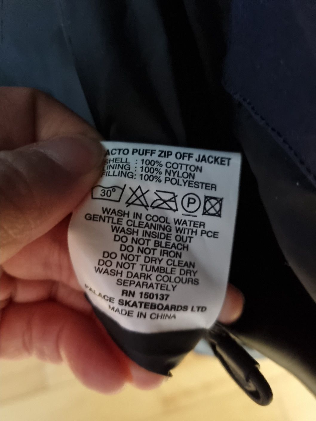 Palace palace reacto puff jacket blue 3M Size US M / EU 48-50 / 2 - 5 Thumbnail