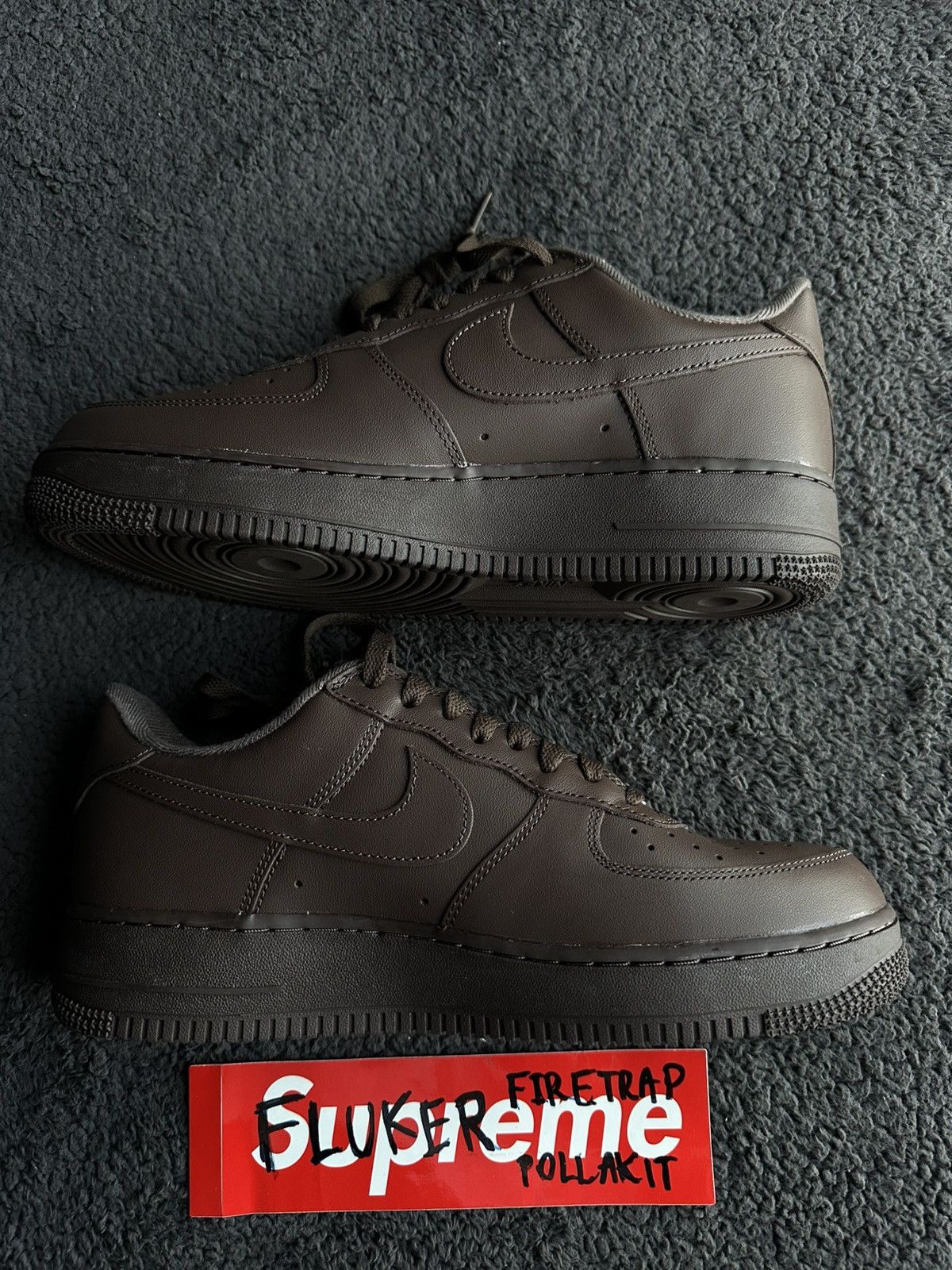 Nike × Supreme Supreme x Nike Air Force 1 Low Baroque Brown size 10 US new Size US 10 / EU 43 - 3 Thumbnail