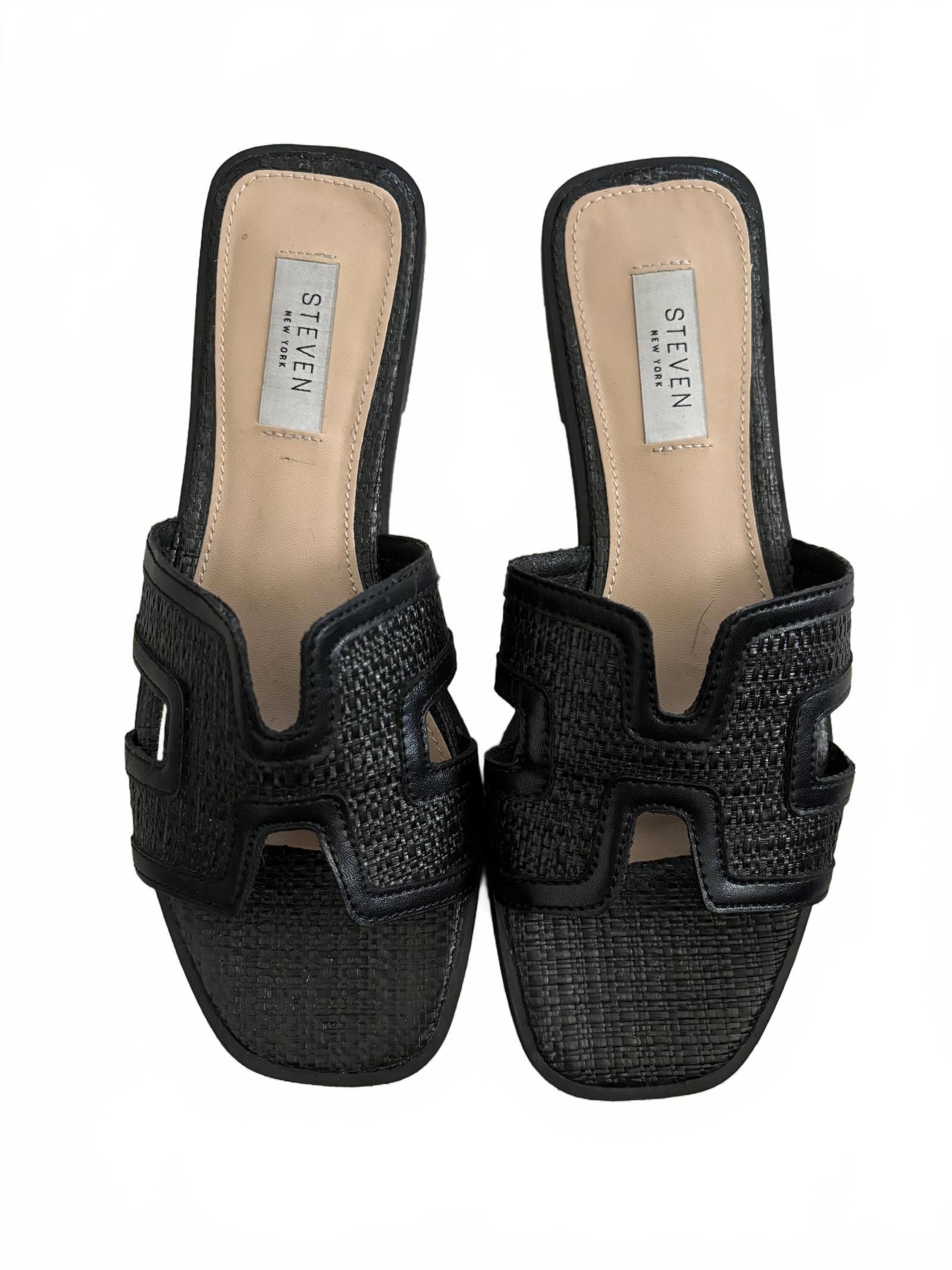 Designer NWOT Stylish Black Slide Sandals by Steven Size US 7 / IT 37 - 1 Thumbnail