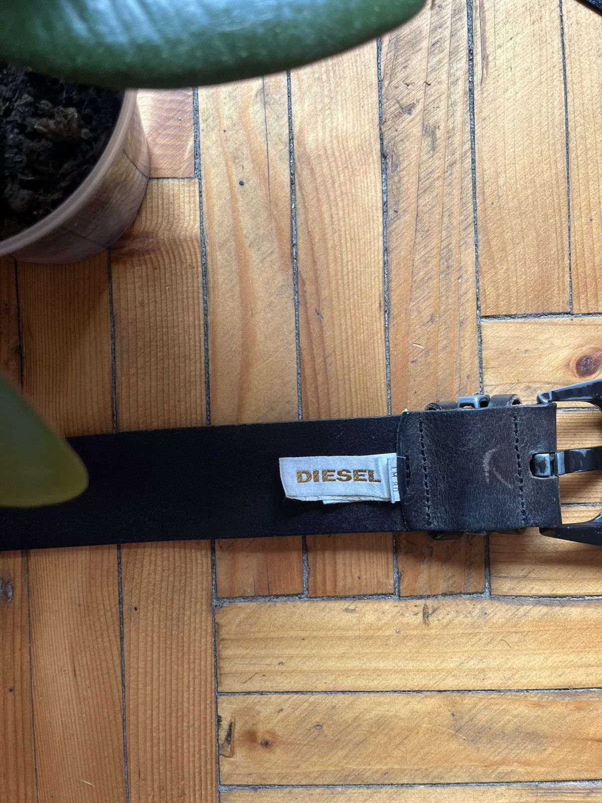 Diesel × Vintage Vintage Diesel 90's Avant Garde Big Logo Leather Belt Size ONE SIZE - 3 Thumbnail
