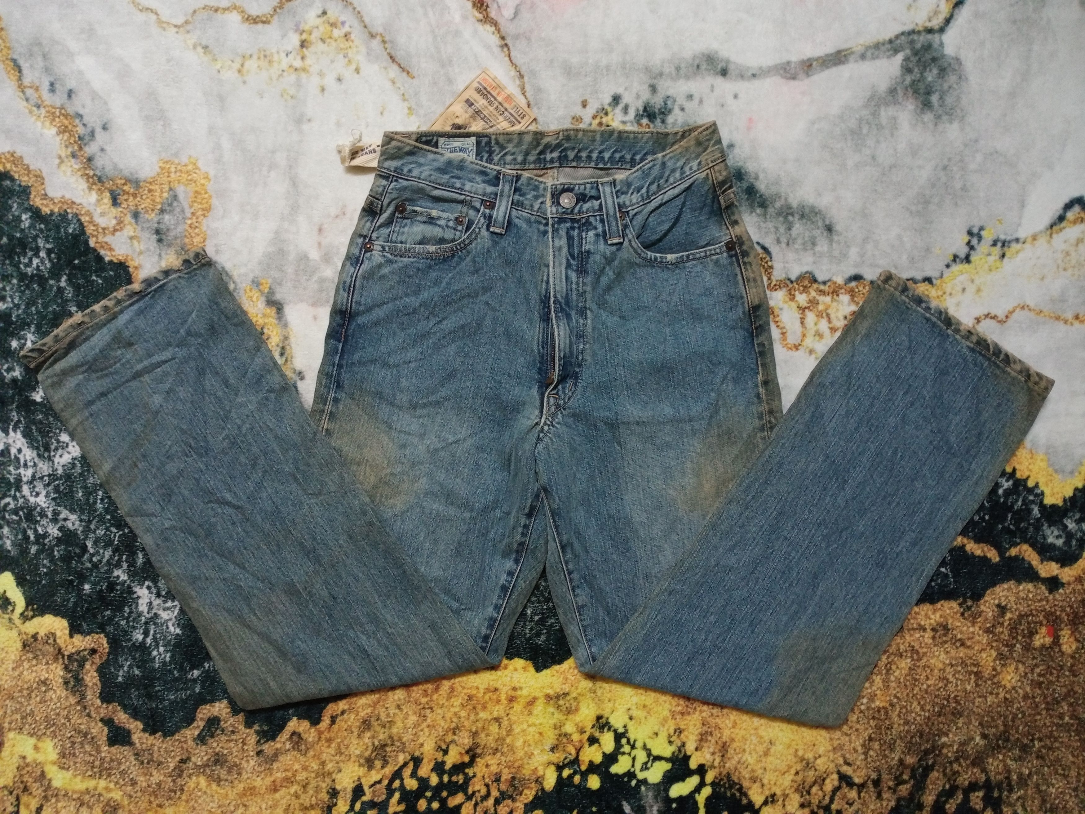If Six Was Nine × Japanese Brand Vintage Blue Way Japan Distressed Denim Pants Size US 29 - 13 Thumbnail