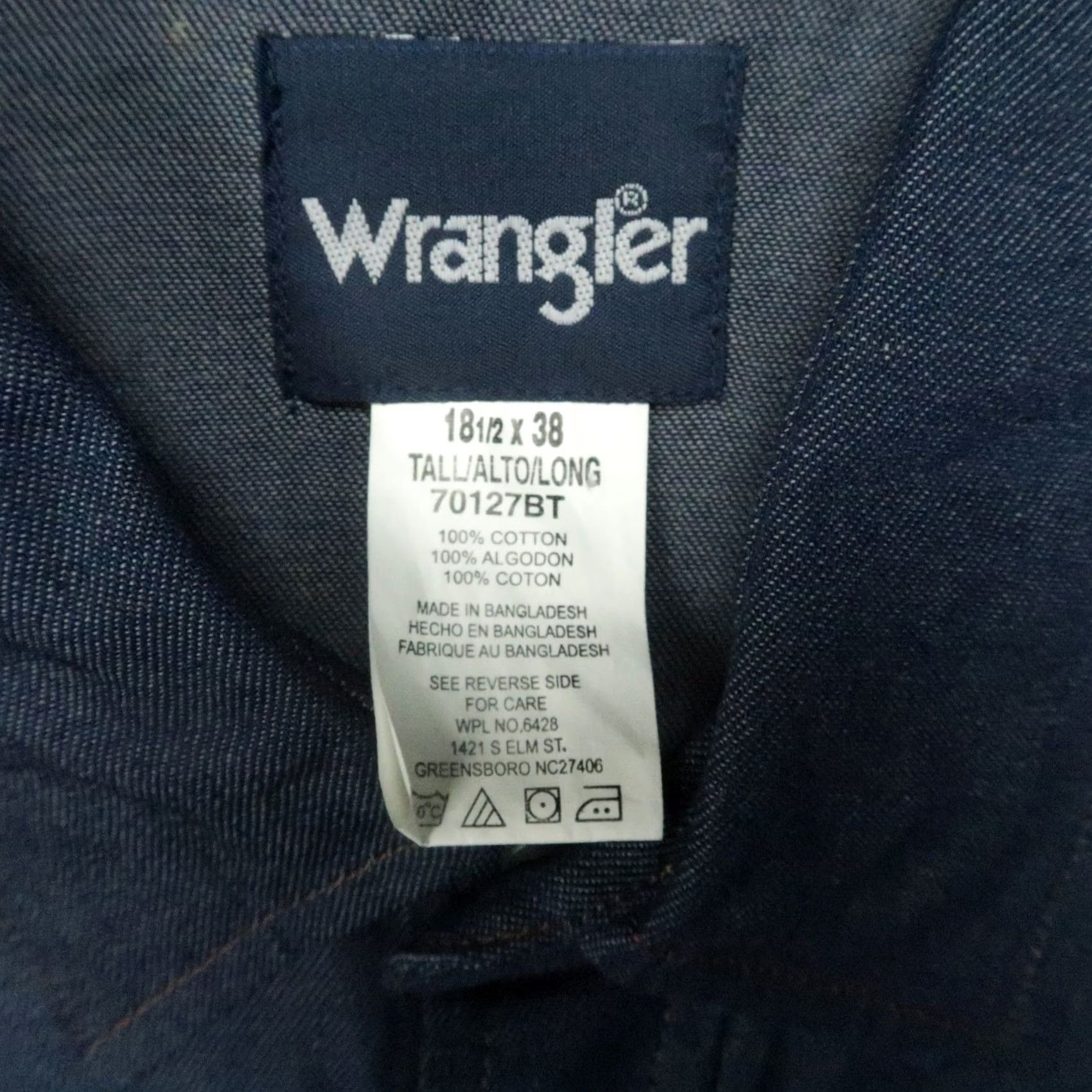 Wrangler Wrangler Blue Denim Shirt Mens 3XL Tall Long Sleeve Snap Button Up Cowboy Western Size US XXL / EU 58 / 5 - 3 Thumbnail
