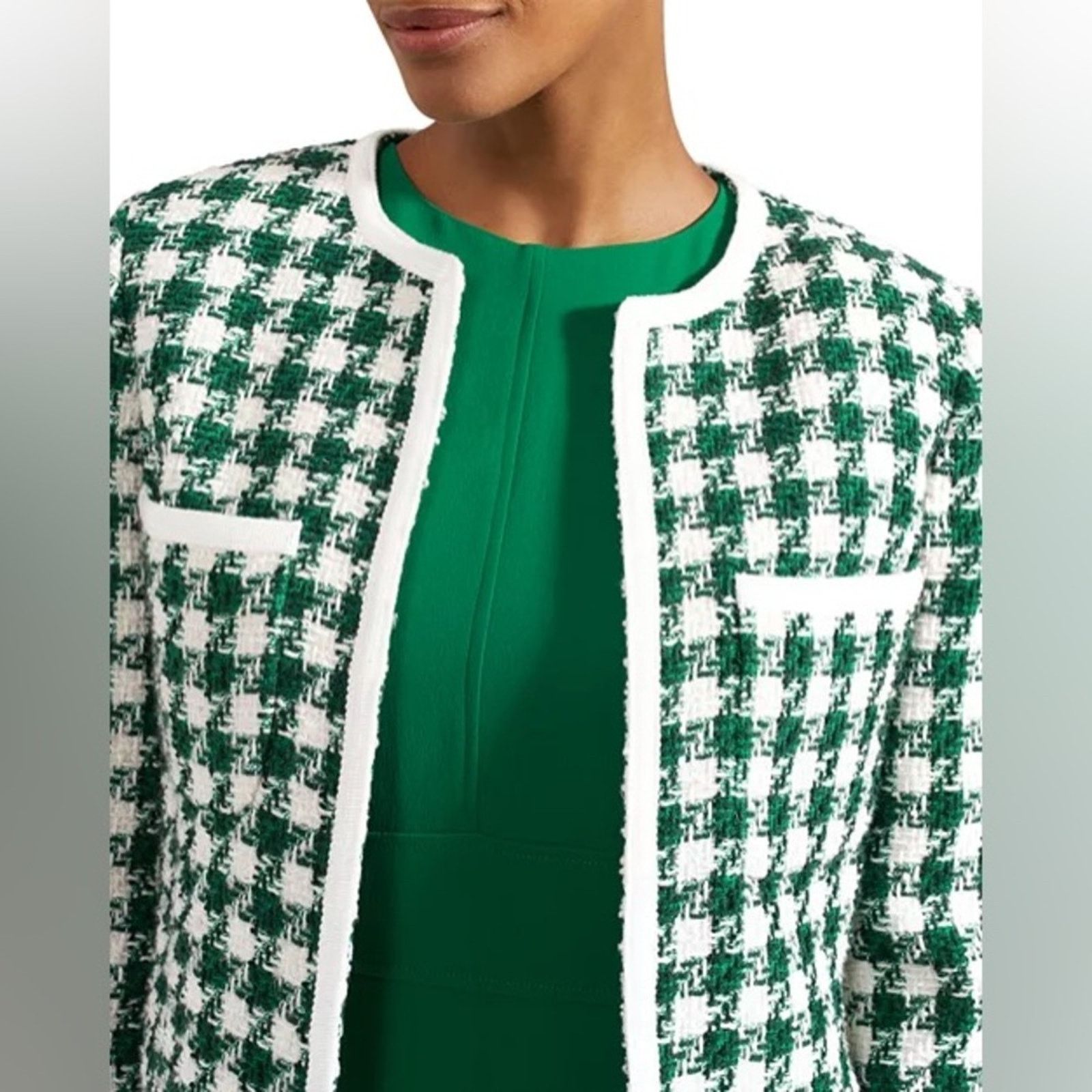 Hobbs London HOBBS LONDON Genevieve Houndstooth Checkered Jacket Size 14 Size XL / US 12-14 / IT 48-50 - 4 Thumbnail