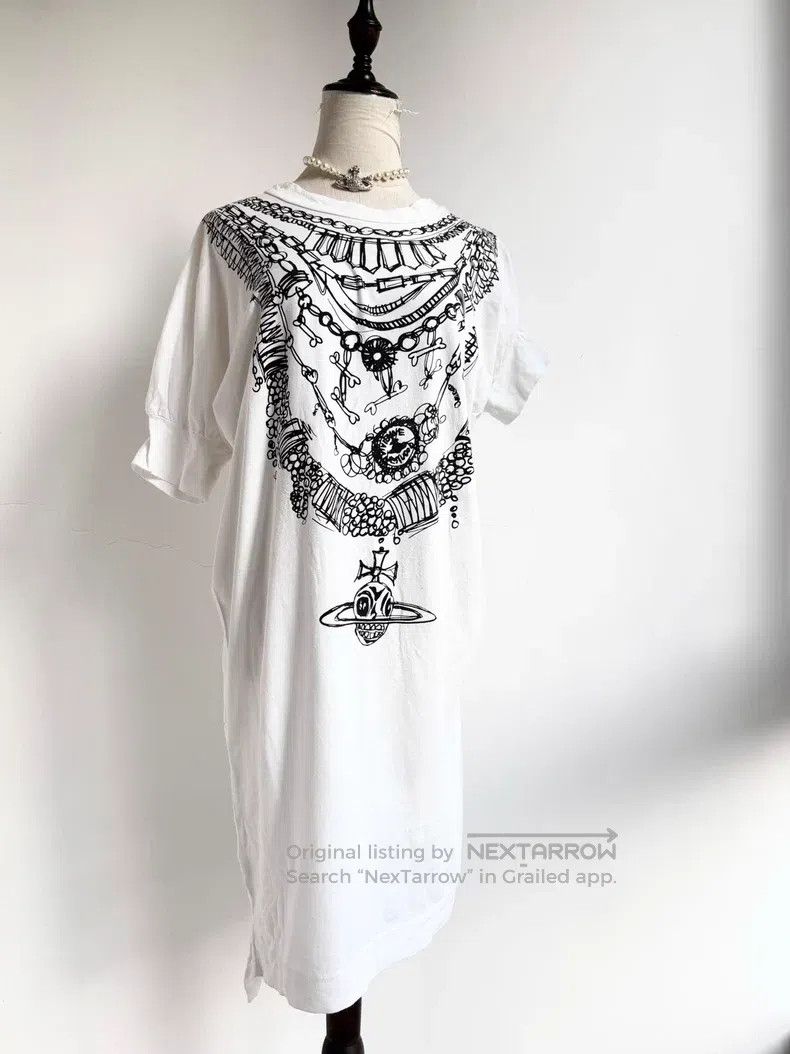 Vivienne Westwood Vivienne Westwood White Saturn Print Ruffle Dress with Irr Size M / US 6-8 / IT 42-44 - 1 Thumbnail