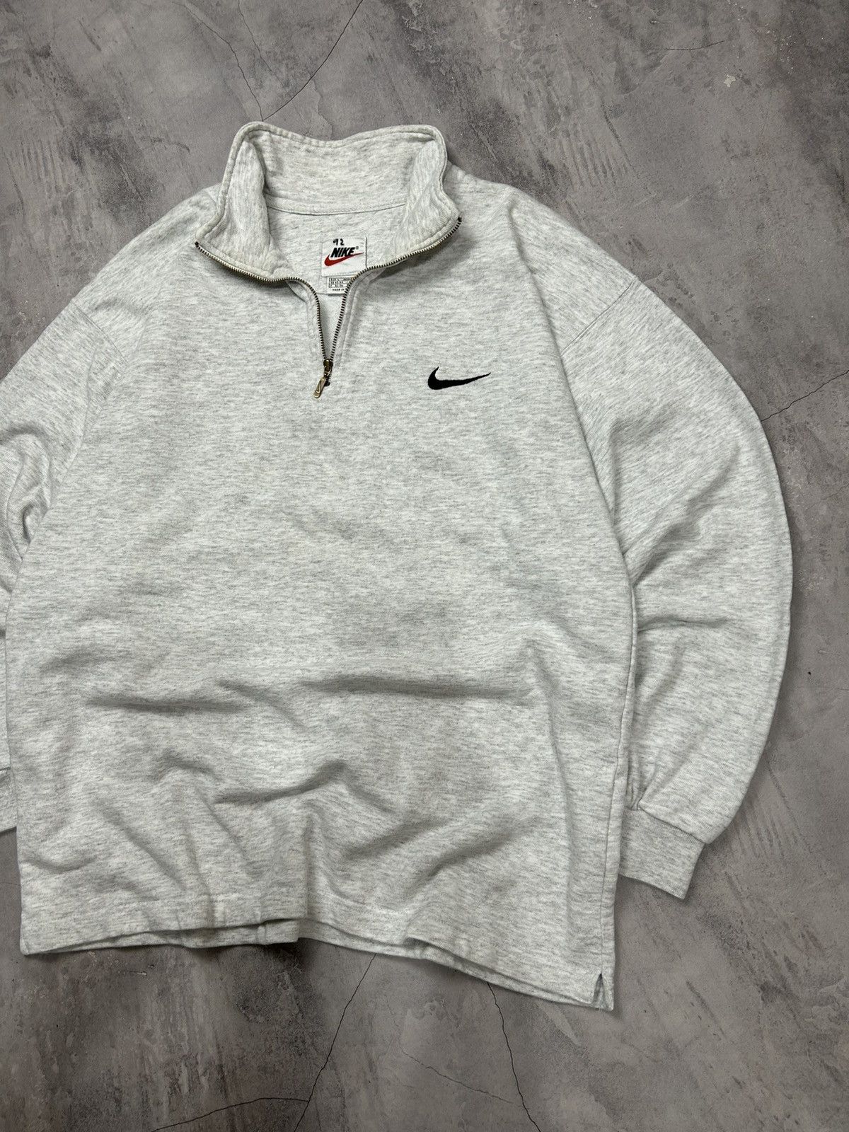 Nike × Vintage Vintage Nike center logo 1/4 zip up sweatshirt Size US L / EU 52-54 / 3 - 3 Thumbnail