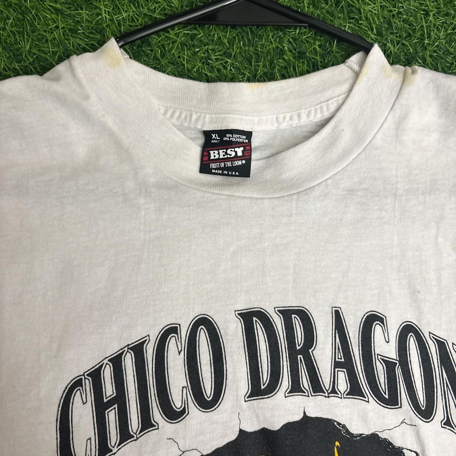 Fruit Of The Loom Vintage White ‘Chico Dragons Bustin Loose’ Graphic Tee Size US XL / EU 56 / 4 - 4 Thumbnail