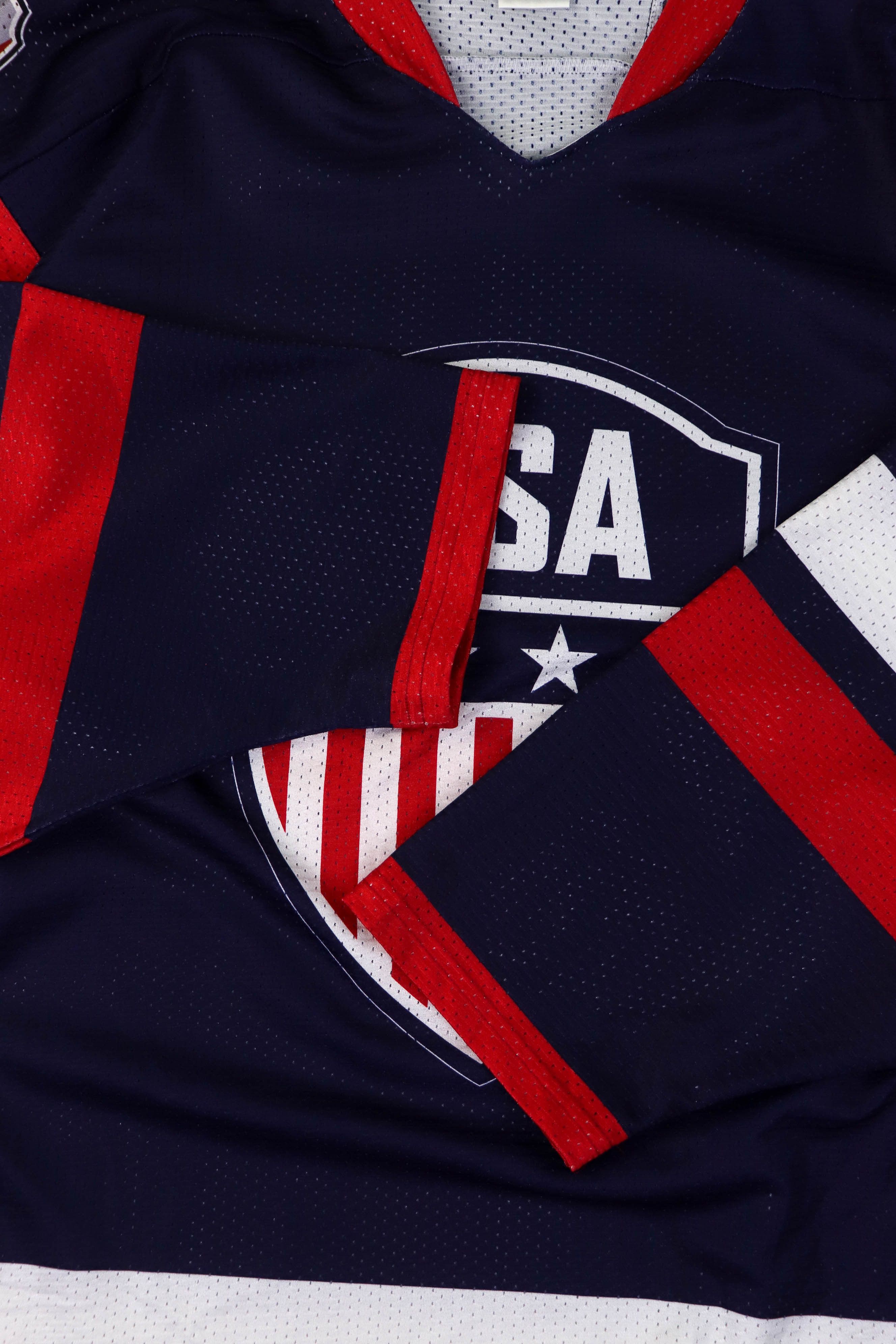 USA Olympics 2015 USA vs Canada Ice Hockey Oversized Baggy Mesh Jersey Size US L / EU 52-54 / 3 - 7 Thumbnail