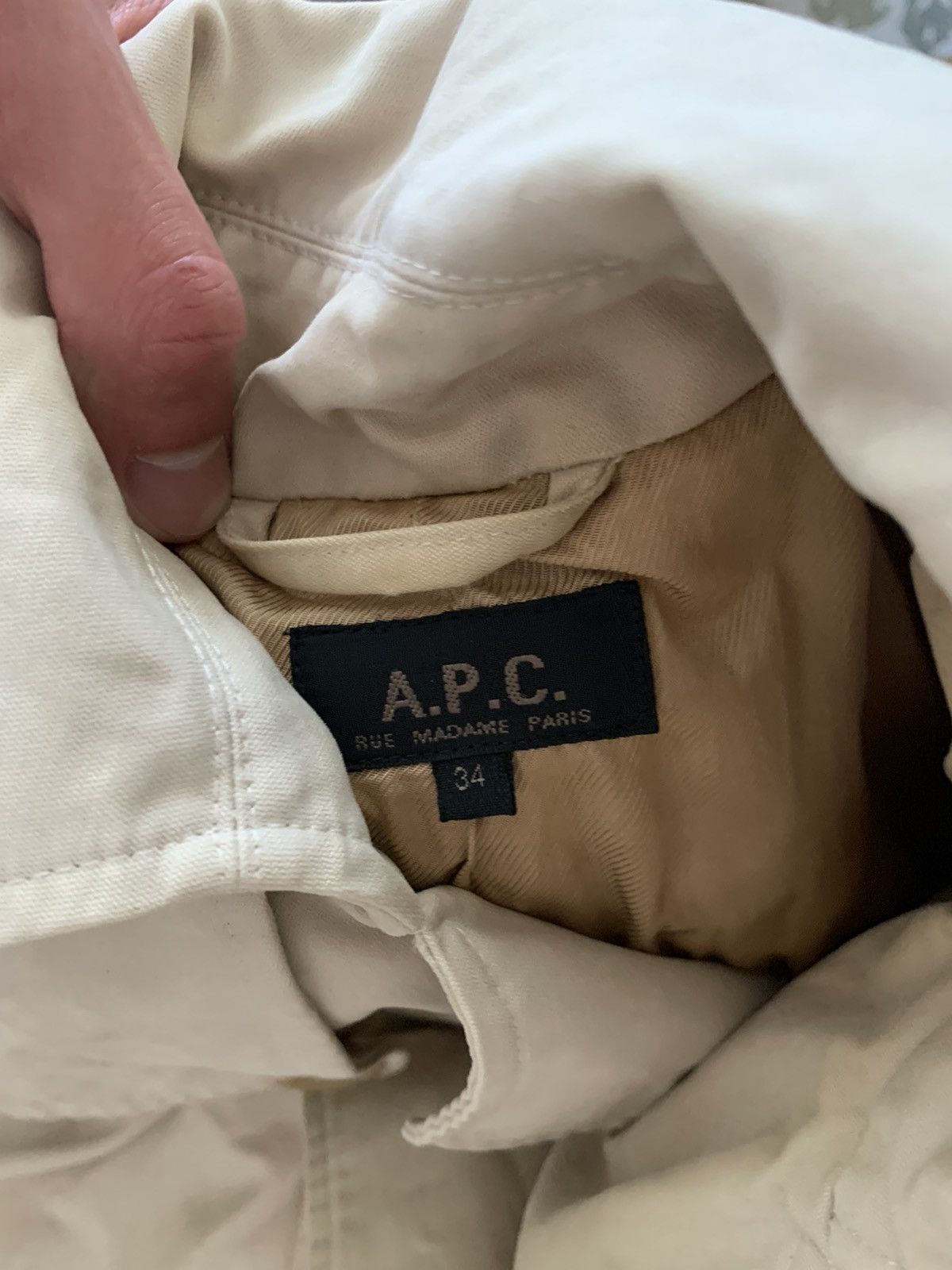 A.P.C. × Vintage APC Tan Trench Coat Womens Jacket Belted Beige Size XS / US 0-2 / IT 36-38 - 11 Thumbnail