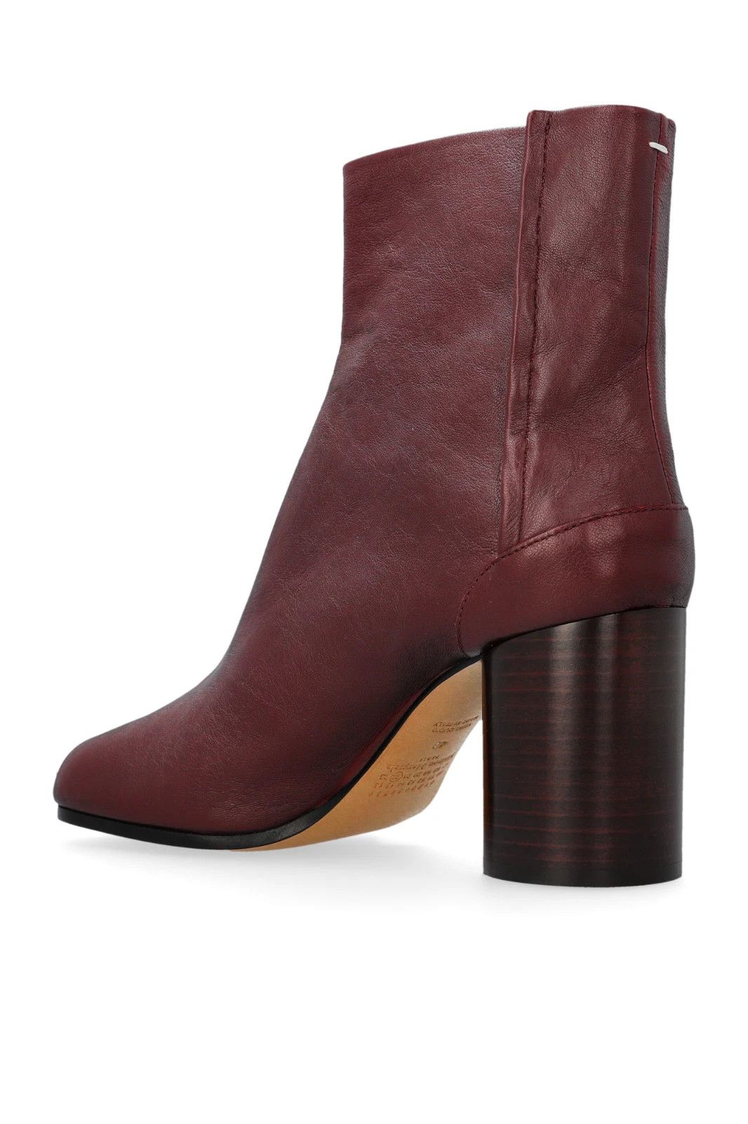 MAISON MARGIELA Tabi Burgundy Leather 80mm Ankle Boots