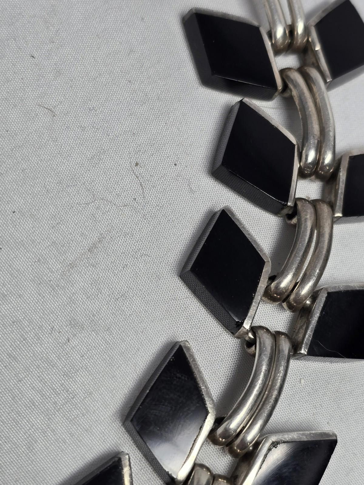 Other Vtg 123g Taxco Mexico Sterling Silver & Black Onyx Necklace Size ONE SIZE - 9 Thumbnail