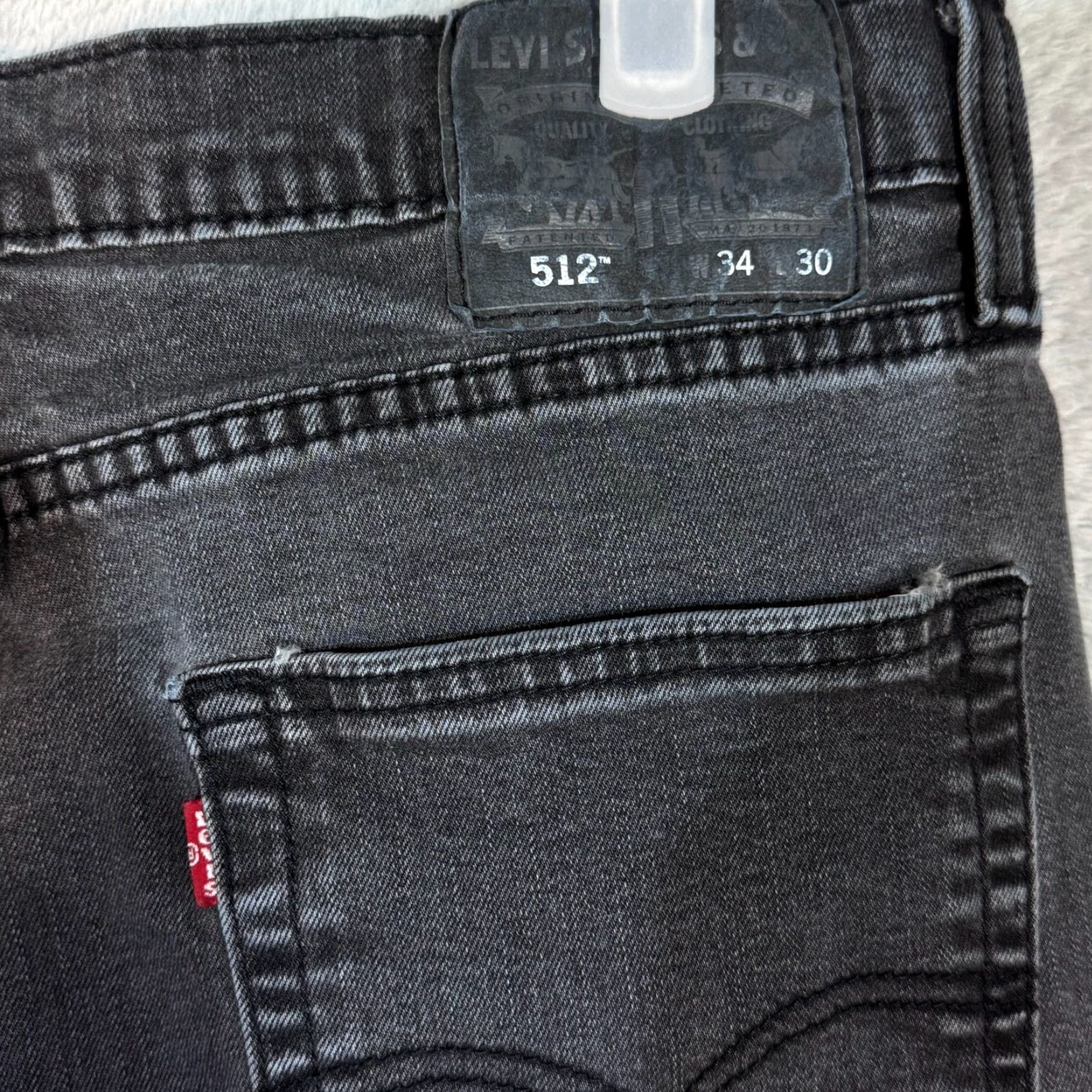 Levi's Levi’s 512 Jeans Men’s Slim Tapered 34x30 Black Denim Stretch 5-Pocket Zipper Fly Regular Size XS? Size US 34 / EU 50 - 7 Thumbnail