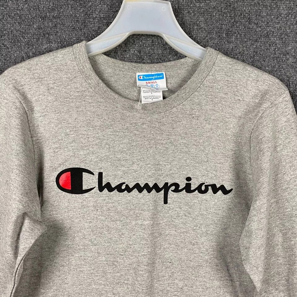 Champion Champion T-Shirt Small Men's Long Sleeve Gray 100% Cotton S Size US S / EU 44-46 / 1 - 2 Thumbnail