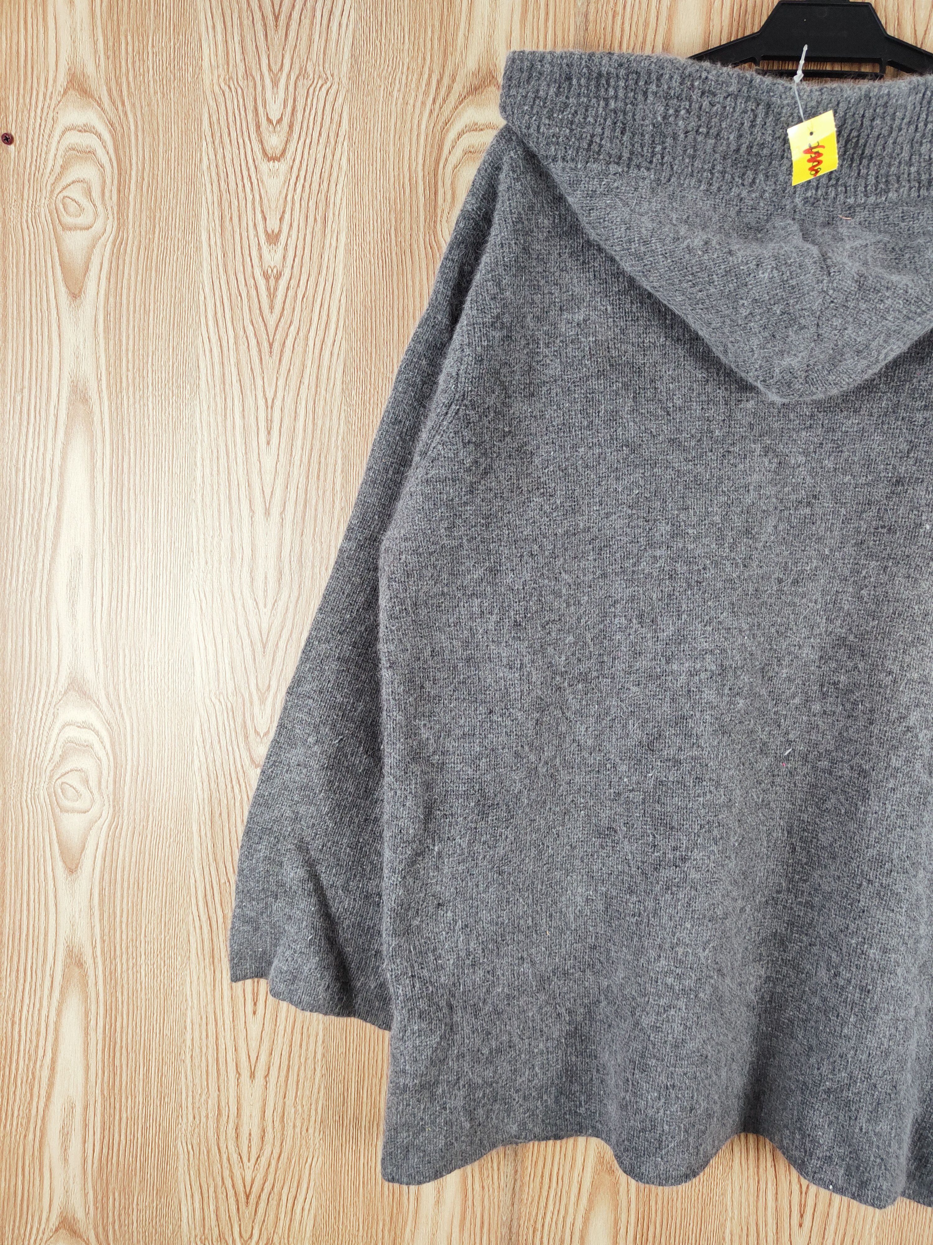 Japanese Brand Platane Gray Knitwear Hoodie Wool Duffle Cardigan #W158 Size US L / EU 52-54 / 3 - 10 Thumbnail
