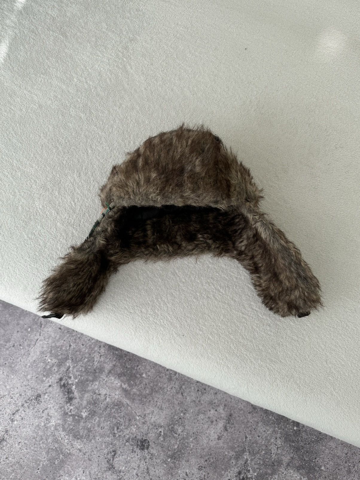 Other Vintage checkered Y2K fuzzy fur ushanka hat Japanese Size ONE SIZE - 5 Thumbnail