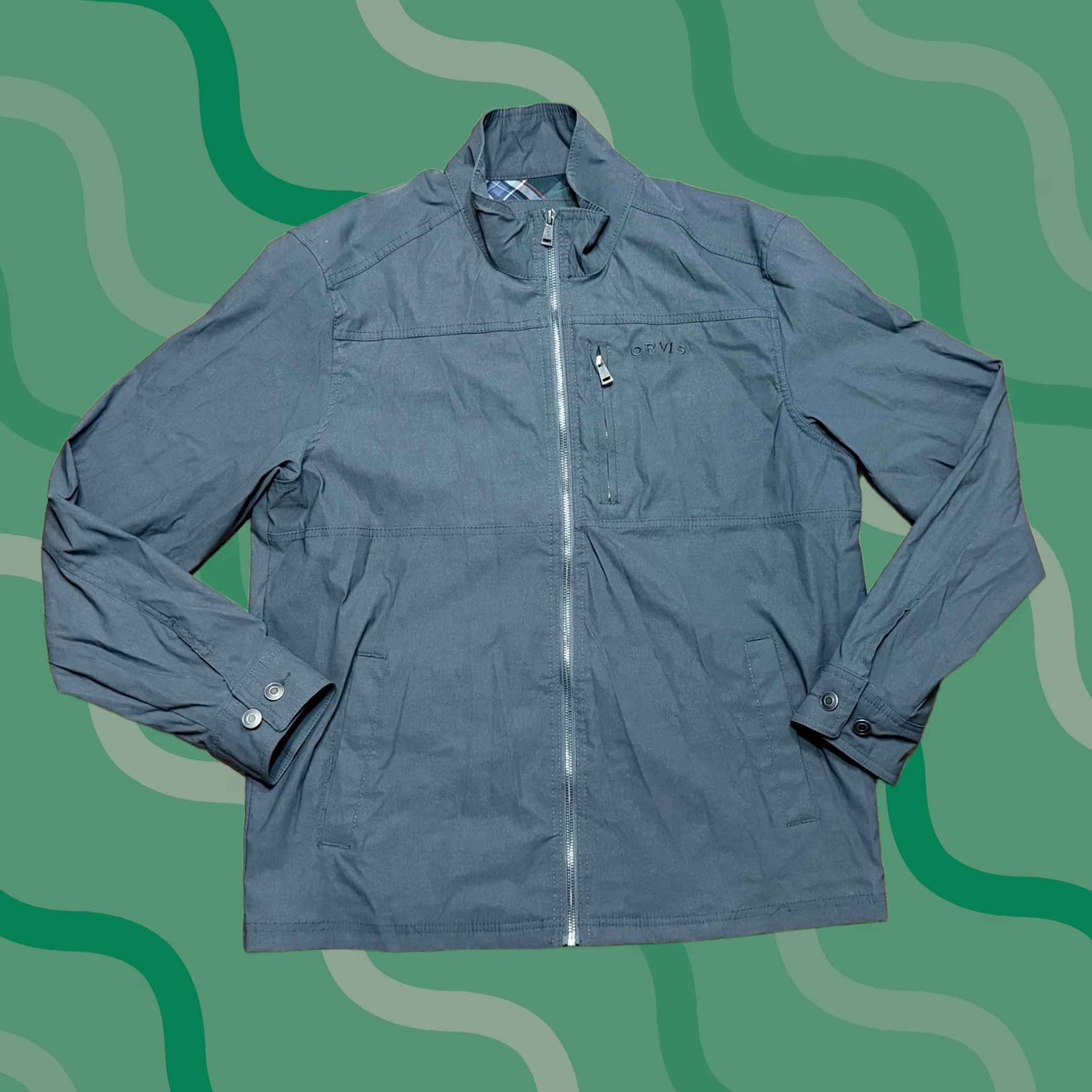 Orvis Orvis Lightweight Nylon Full Zip Windbreaker Bomber Jacket Gray Sz L Mens Size US L / EU 52-54 / 3 - 1 Thumbnail