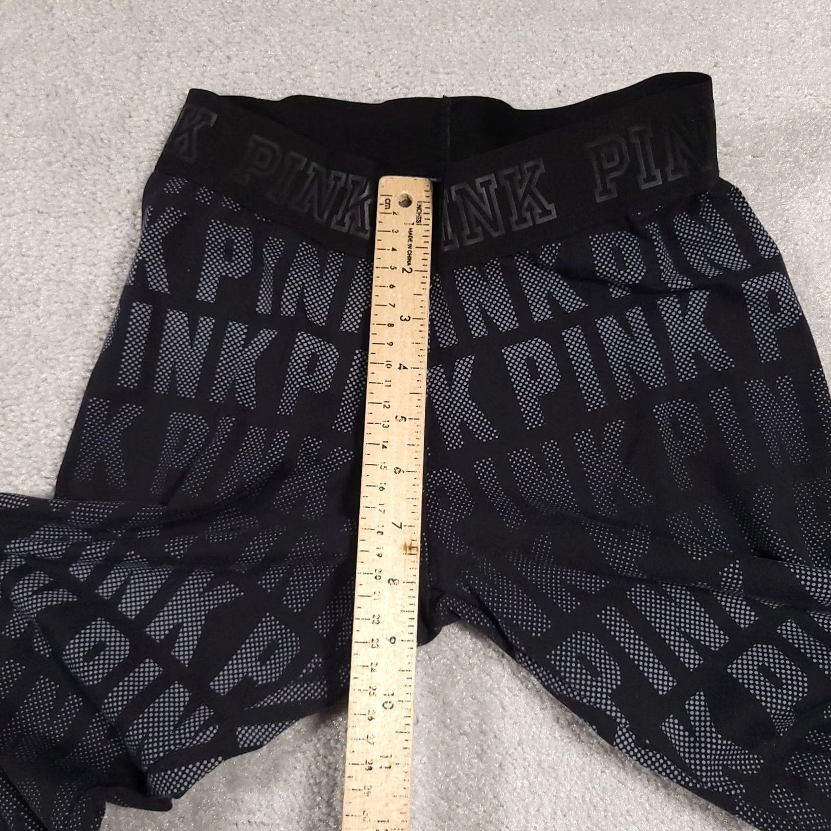 Pinko PINK Ultimate Leggings Womens Small Black Logo Print High Rise Gym & Yoga Cropped Knit Size 28" / US 6 / IT 42 - 7 Thumbnail
