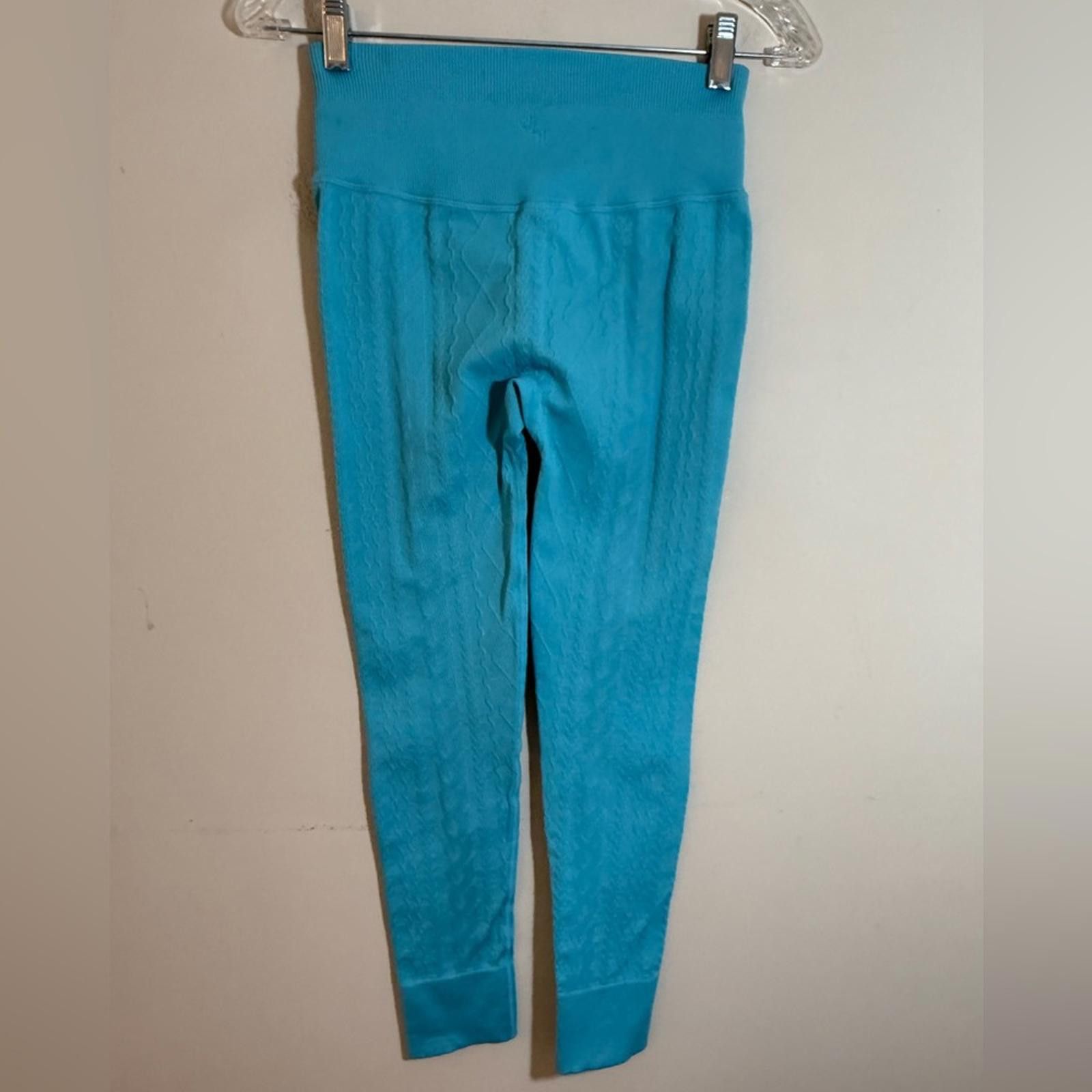 Other Joy Lab teal blue ribbed leggings. Features a SZ SM Size 28" / US 6 / IT 42 - 2 Thumbnail