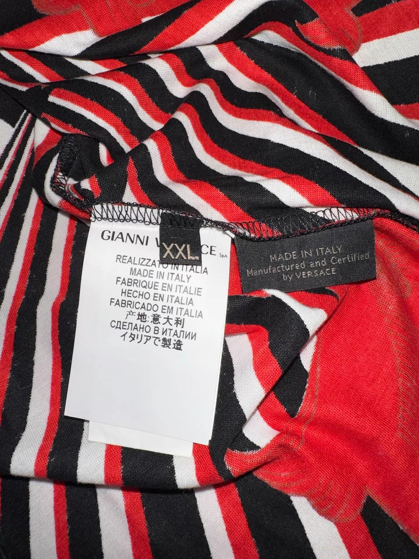 Versace Versace Main Red Black Gold Baroque Graffiti Runway Tee 2XL Size US XXL / EU 58 / 5 - 7 Thumbnail