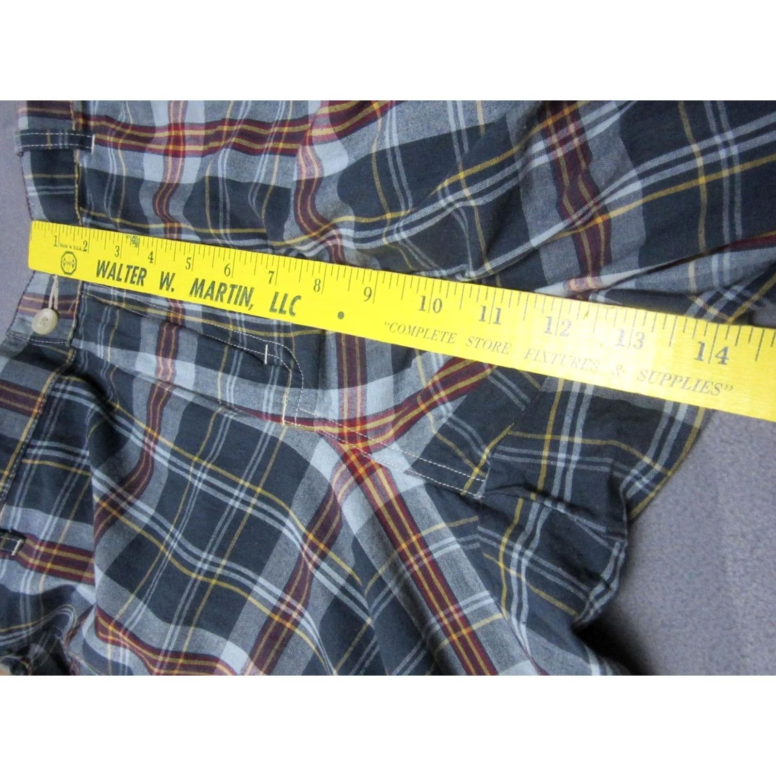 Bills Khakis Bills Khakis Pants Mens 33x38 Blue Derby Plaid Raw Hem Parker Preppy Chino USA Size US 33 - 4 Thumbnail