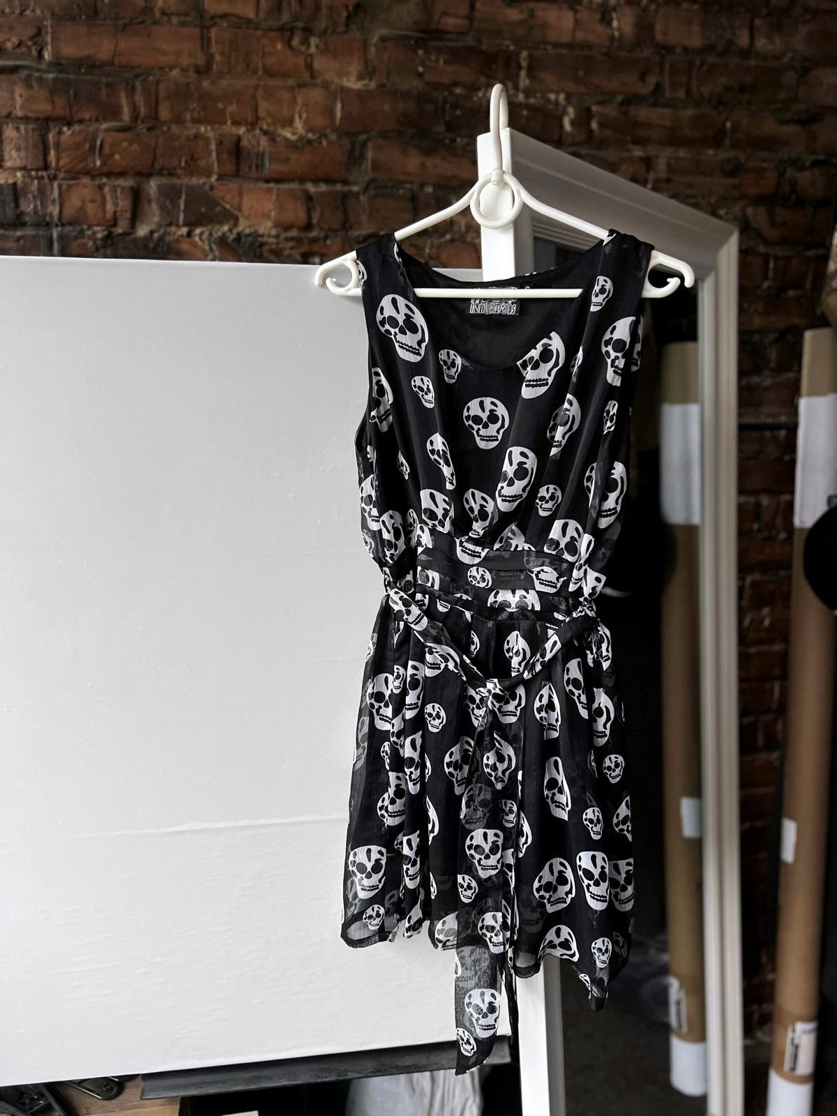 Vintage Poizen Industries Vintage Black/White Skull Gothic Dress Size S / US 4 / IT 40 - 1 Thumbnail