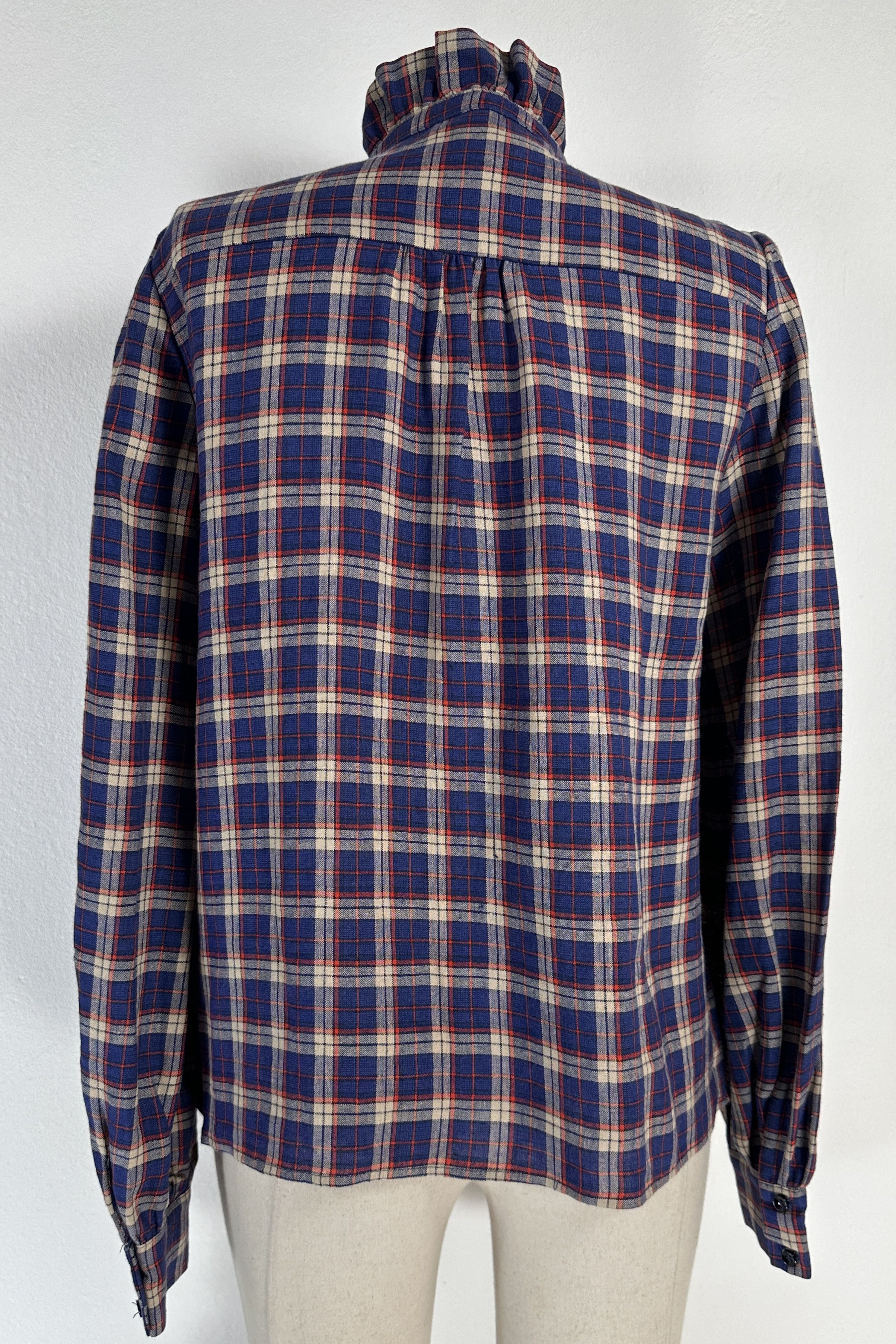 Sezane Linen Tartan Blue Shirt Size S / US 4 / IT 40 - 6 Thumbnail