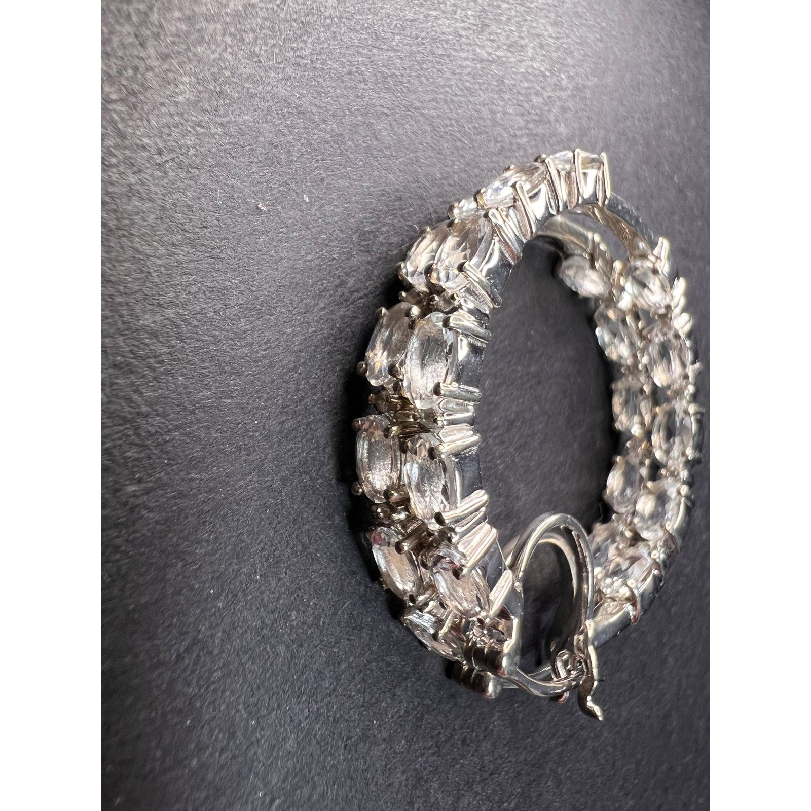 Other NEW Petalite zircon hoop earrings platinum over 925 silver Size ONE SIZE - 11 Thumbnail