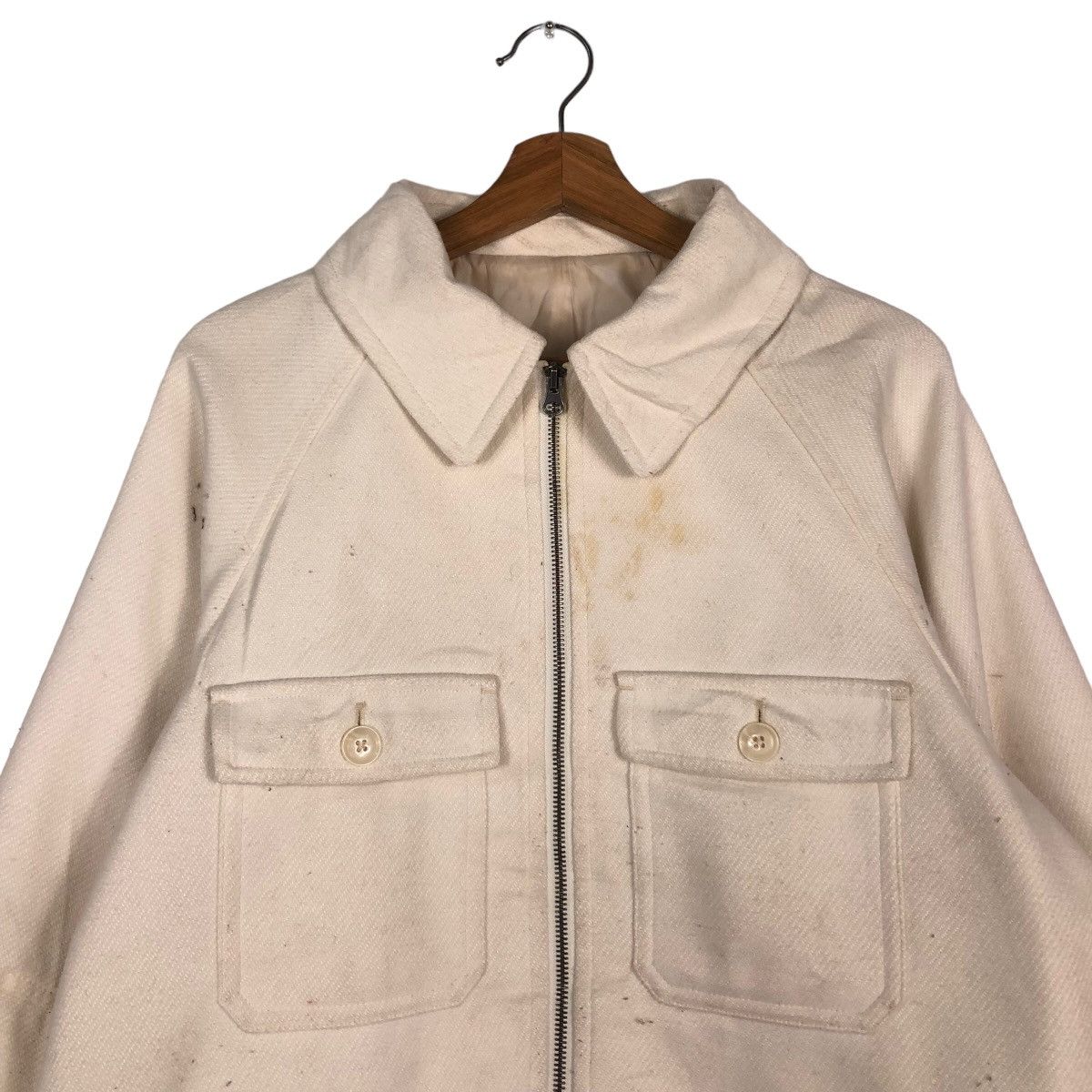 Japanese Brand 🔥Vintage Wool Work Chore Jacket GU Japan Issey Miyake Size US XL / EU 56 / 4 - 3 Thumbnail