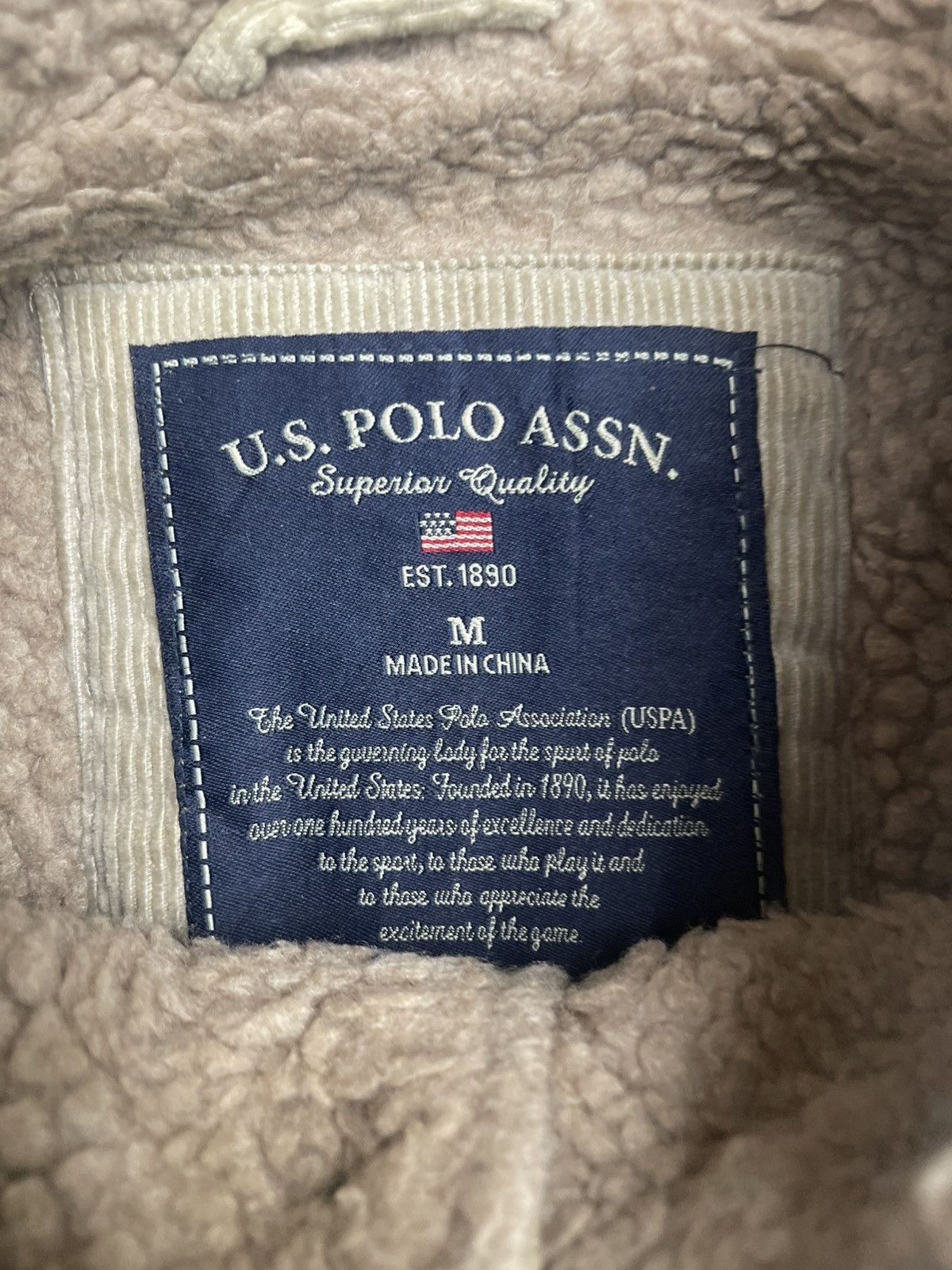 U.S. Polo Assn. 🇺🇸 U.S. Polo Assn. Corduroy Sherpa Jacket - Fuzzy Lined Size US M / EU 48-50 / 2 - 3 Thumbnail