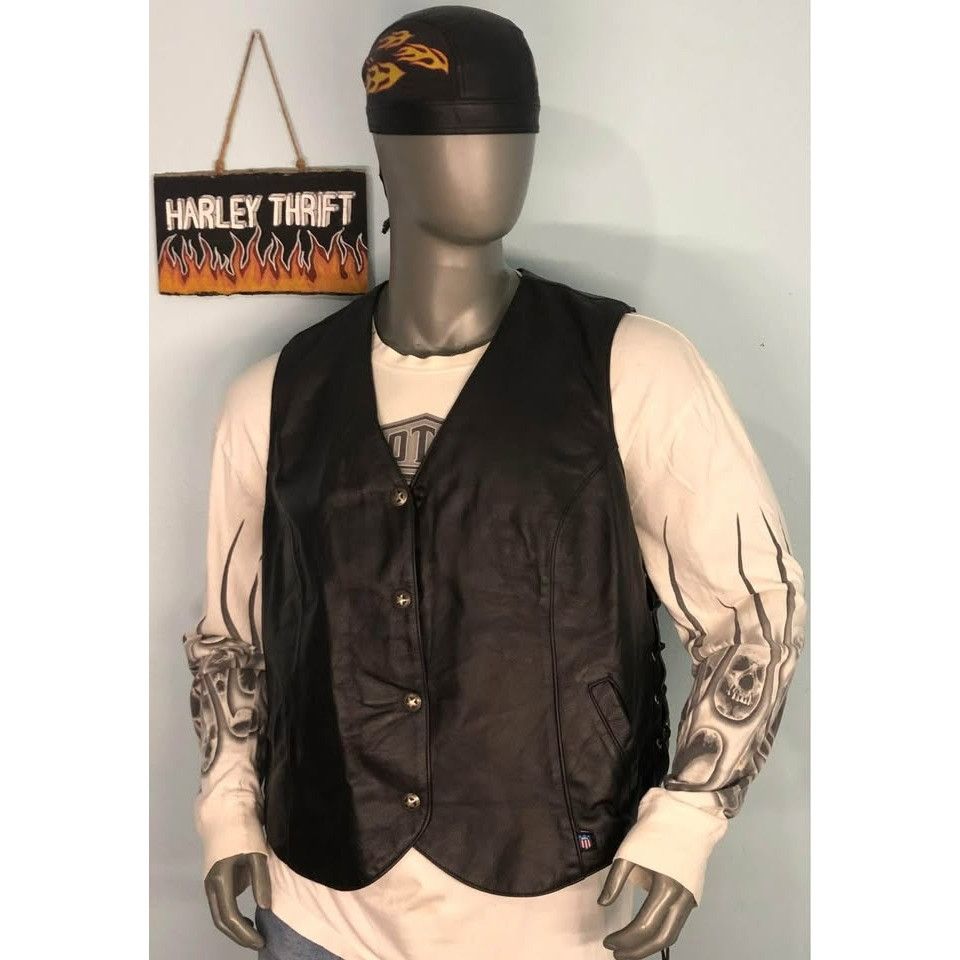 Legendary Goods VTG Leather Vest Large, Satin Lining, Motorcycle Riding St Size US L / EU 52-54 / 3 - 1 Thumbnail