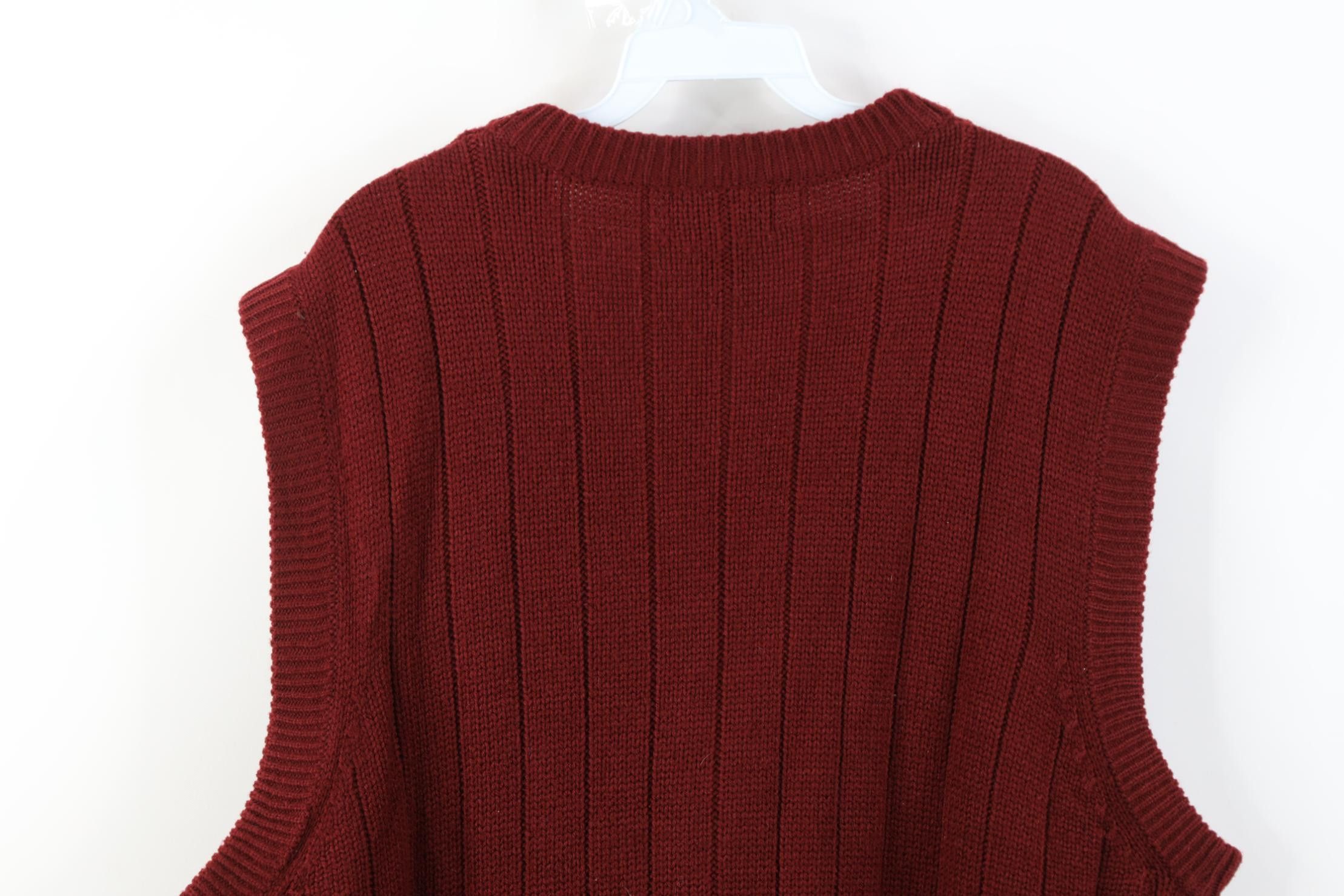Vintage Vintage 90s Streetwear Ribbed Knit Cardigan Sweater Vest Size US XL / EU 56 / 4 - 9 Thumbnail