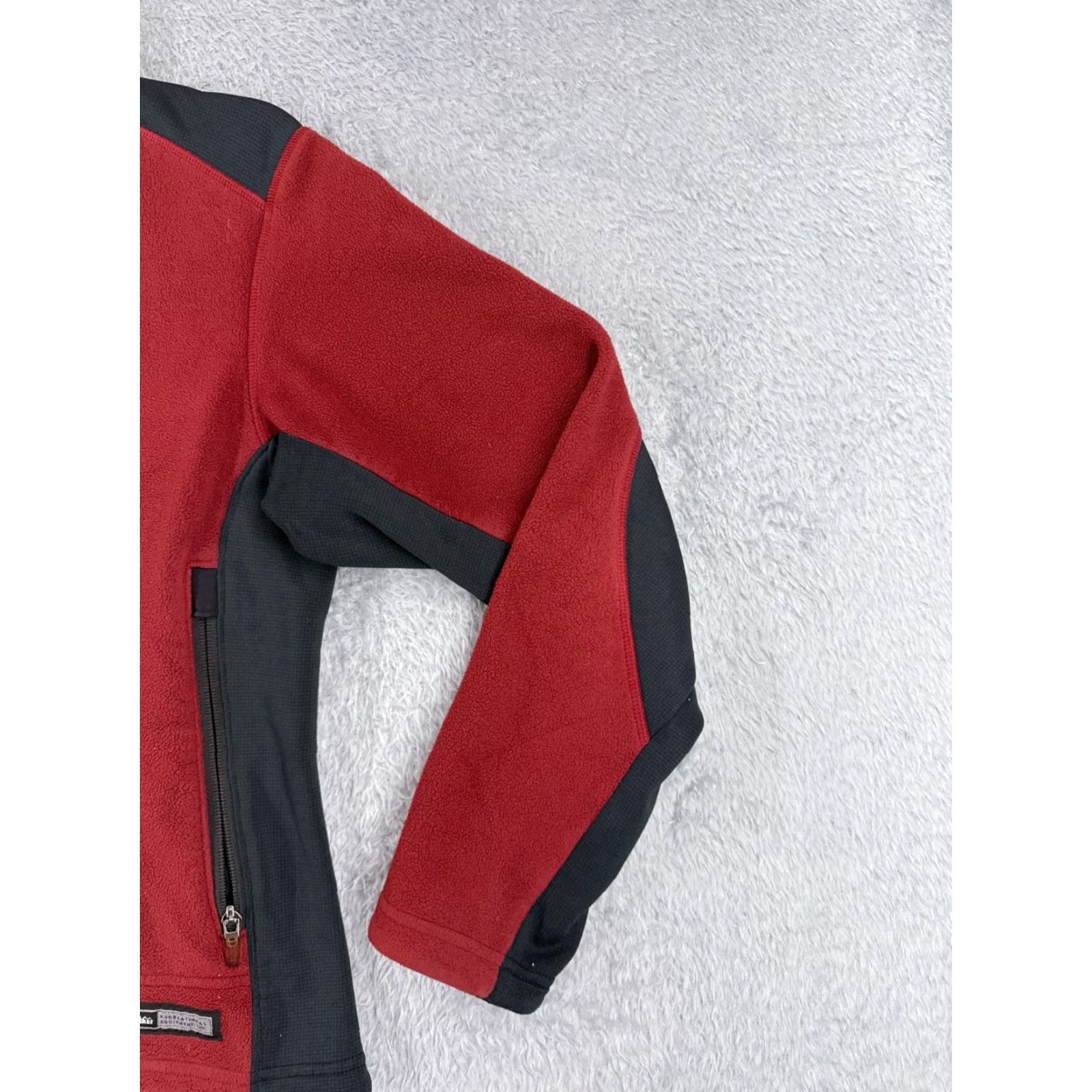 Vintage REI Jacket Women Medium Red Black Full Zip Polyester Fleece Mock Neck Casual Travel Workwear Size M / US 6-8 / IT 42-44 - 2 Thumbnail