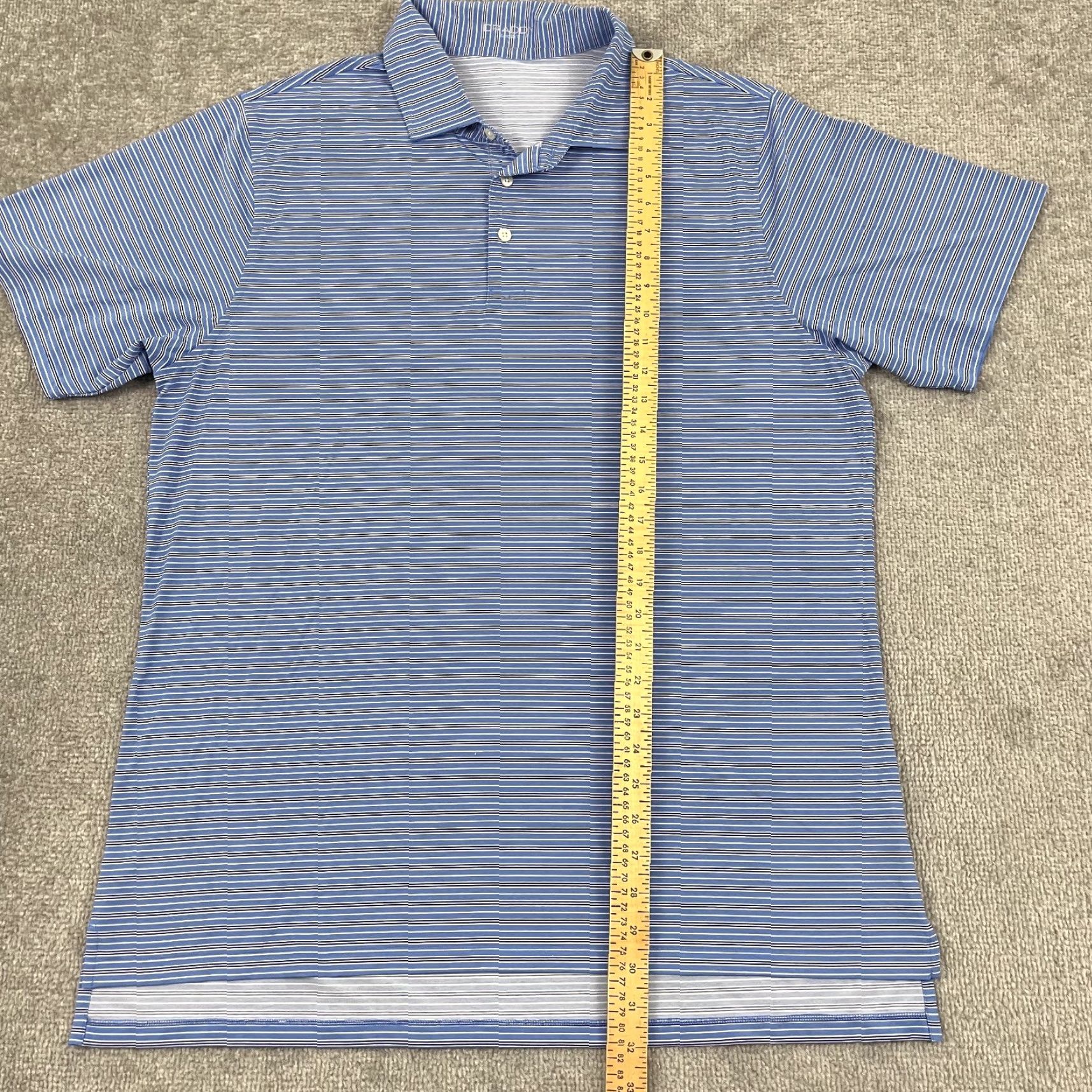 Vintage Draddy Sport Polo Shirt Mens Large Blue White Striped Performance Golf Casual Size US L / EU 52-54 / 3 - 3 Thumbnail