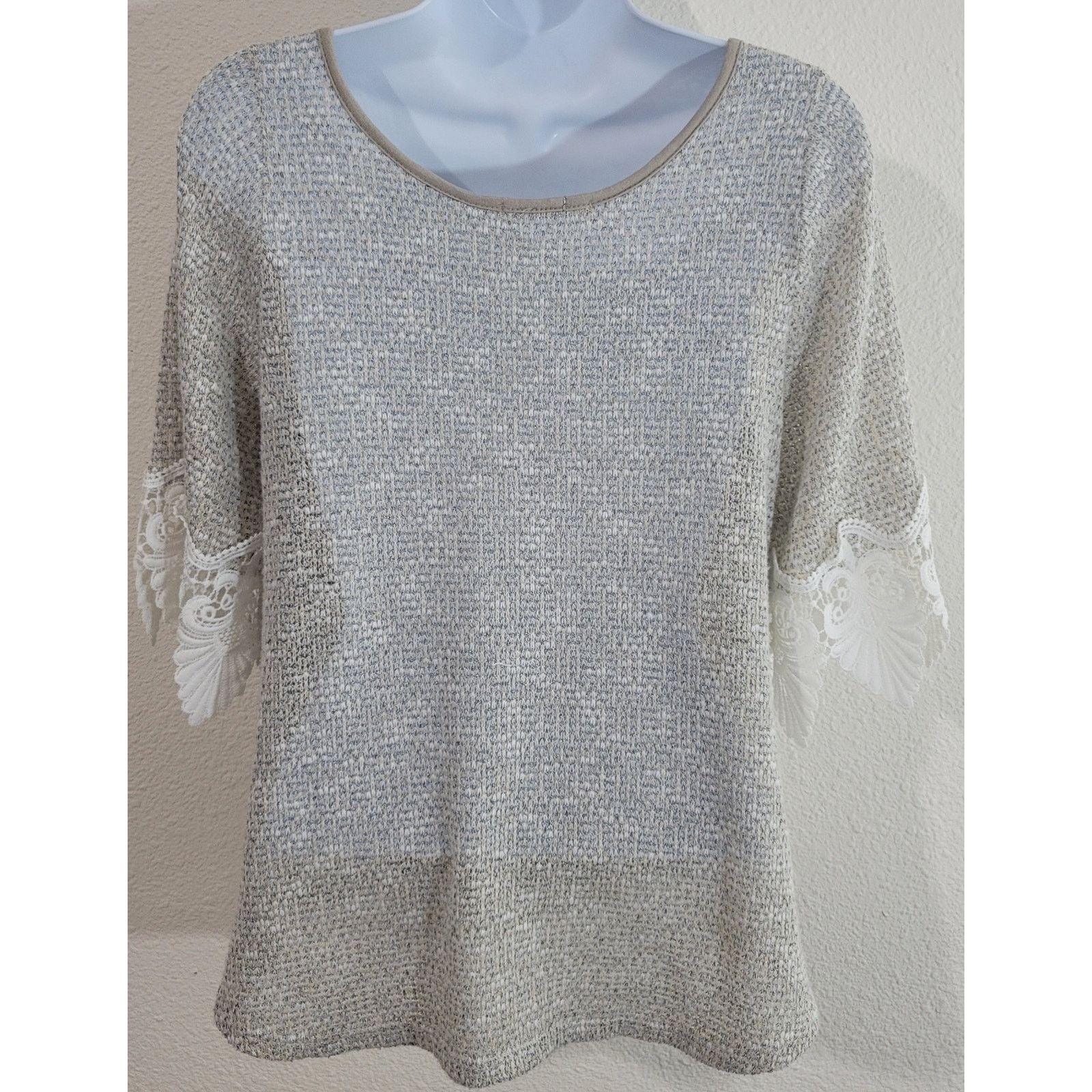 Other Le Lis Stitch Fix Tan Beige Hi Low Marled Knit Top Small Size S / US 4 / IT 40 - 3 Thumbnail