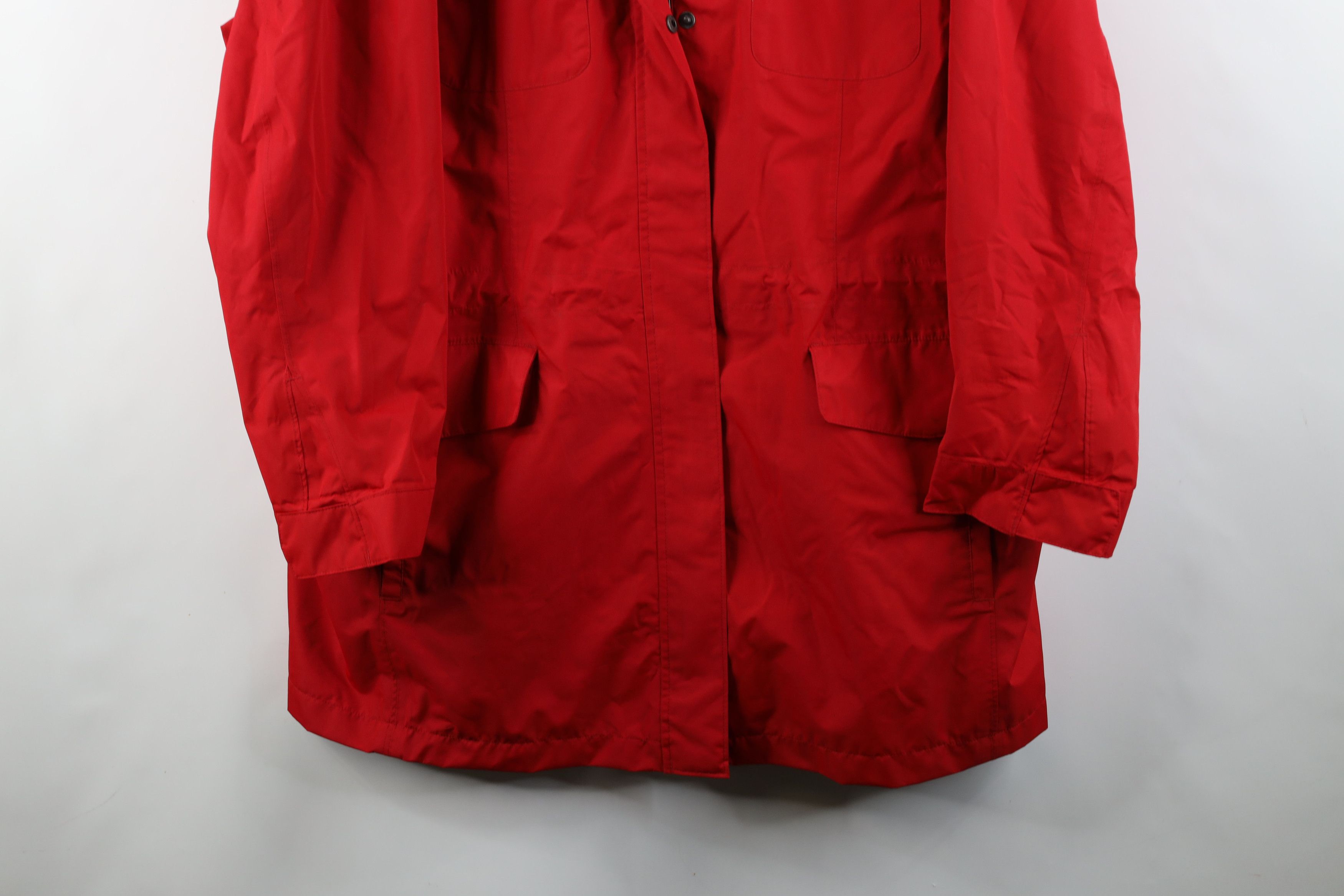 Lands' End × Vintage Vintage Lands End Hooded Full Zip Rain Parka Jacket Red Size 3XL / US 20-22 - 3 Thumbnail