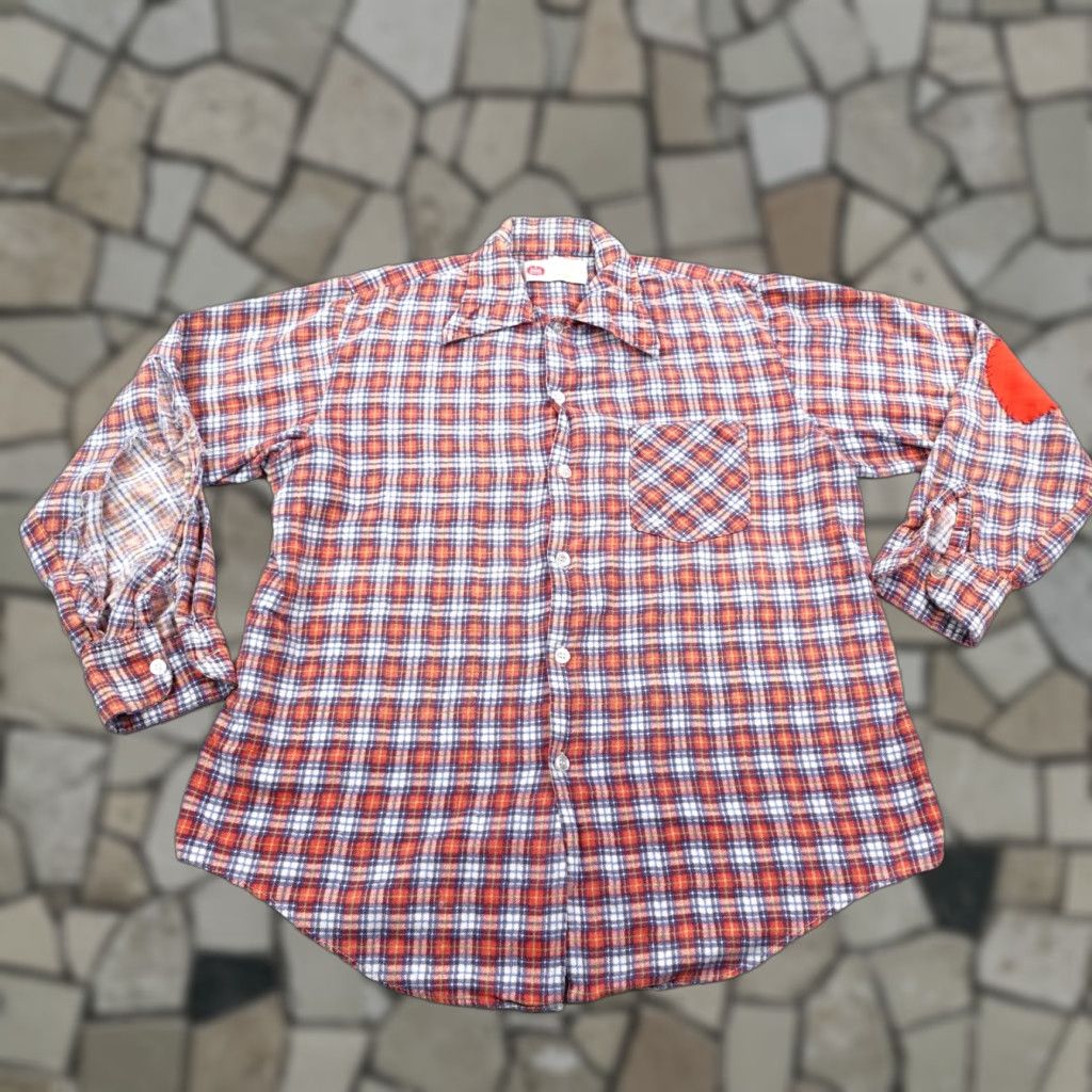 Sears VINTAGE Sears Kings Road Shirt Men M Red Plaid Flannel Button Up 70s Grunge - Cotton Pocketed Size US M / EU 48-50 / 2 - 1 Thumbnail