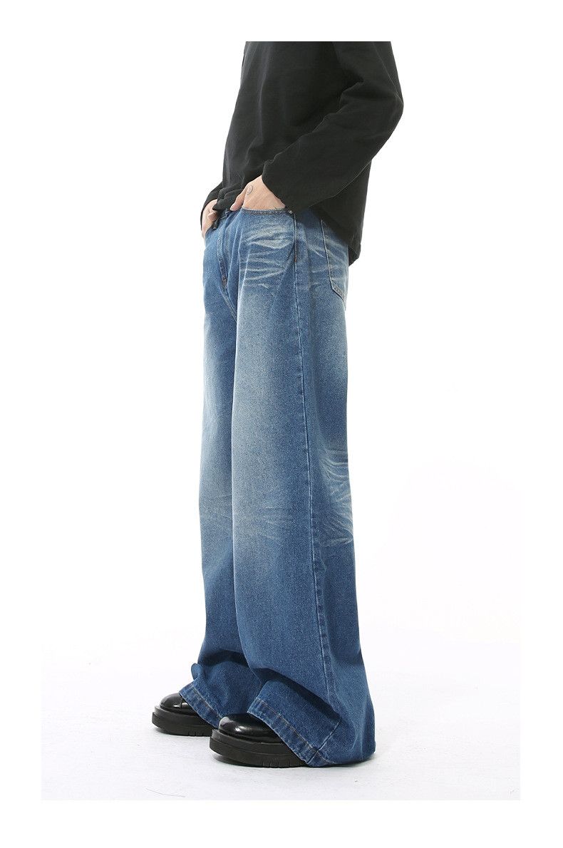 Japanese Brand × Jean Japanese whisker washed high street straight loose jeans Size US 32 / EU 48 - 3 Thumbnail