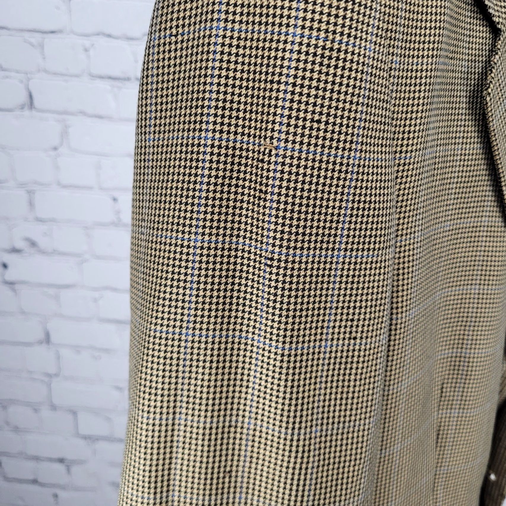 Vintage VINTAGE Harold Powell Blazer Notch Houndstooth 3 Button Single-Breasted Sport Coat USA 42R Brown Men Size 42R - 5 Thumbnail