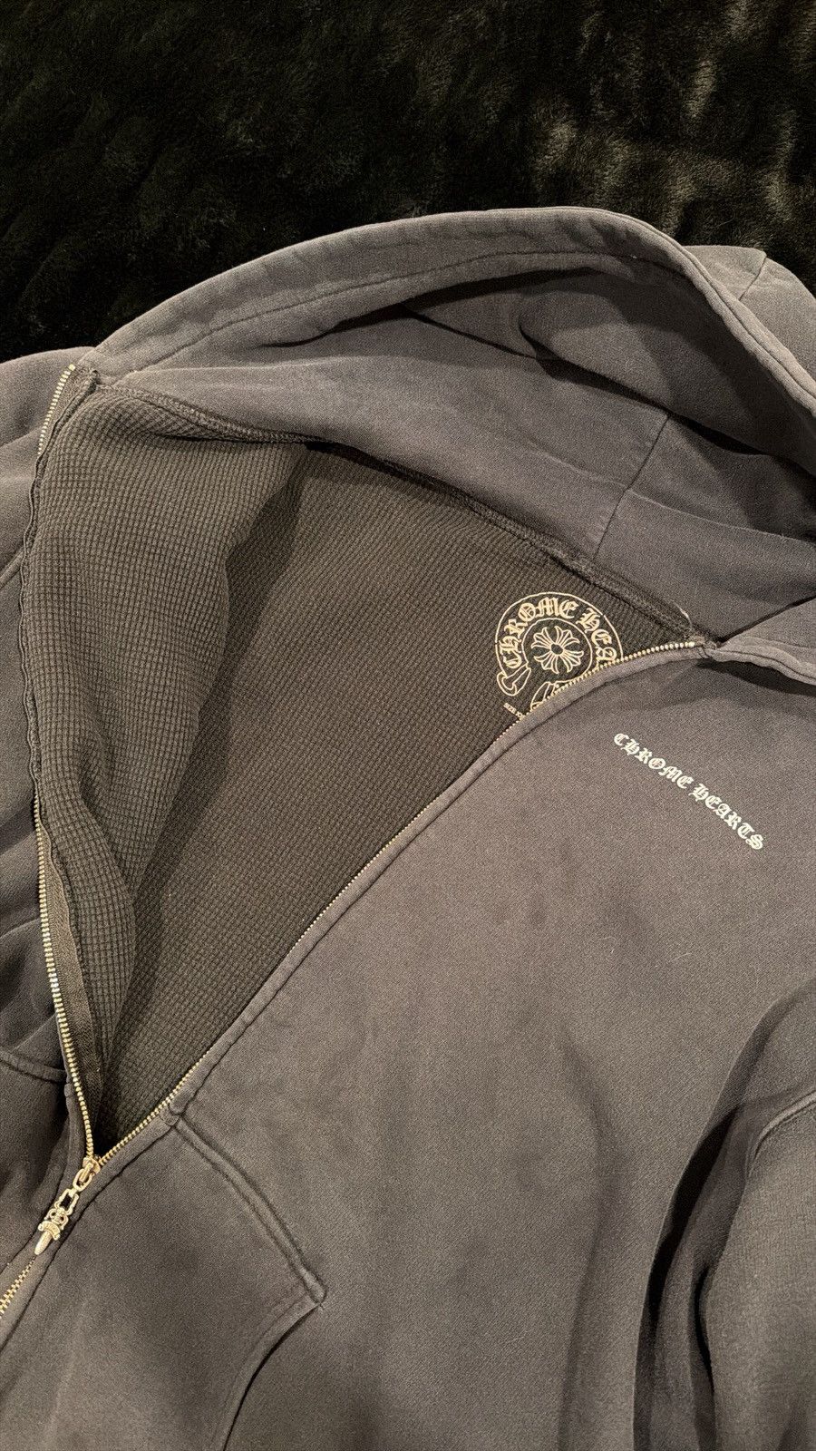 Chrome Hearts CRAZY Vintage ‘90s Chrome Hearts Thermal Lined Hoodie ‘F U’ Size US XXL / EU 58 / 5 - 4 Thumbnail