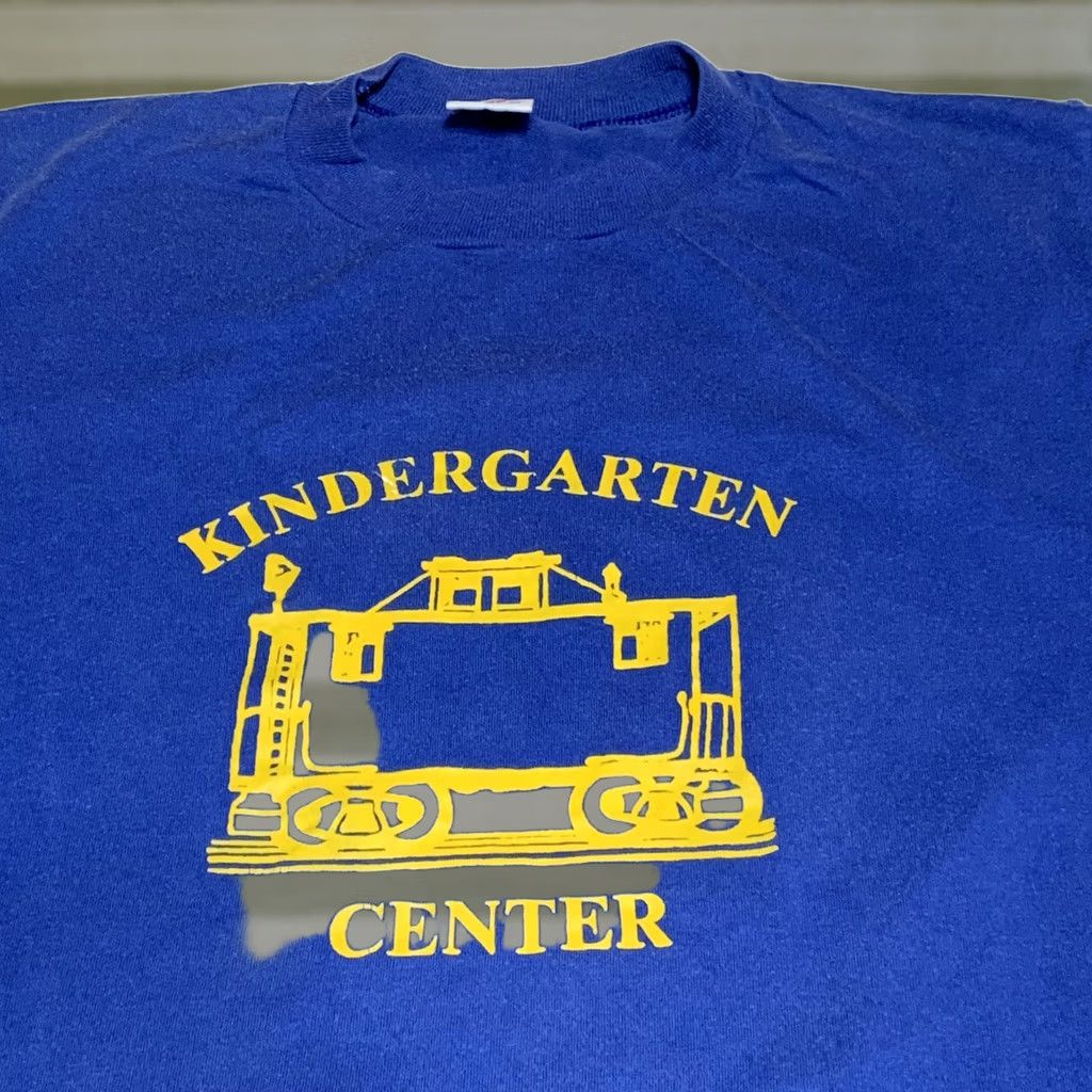 Jerzees VINTAGE Kindergarten Center T Shirt Blue Single Stitch Mens L/M Jerzees Graphic Tee 1990s Short Sleeve Cotton Blend Mens Size US M / EU 48-50 / 2 - 1 Thumbnail