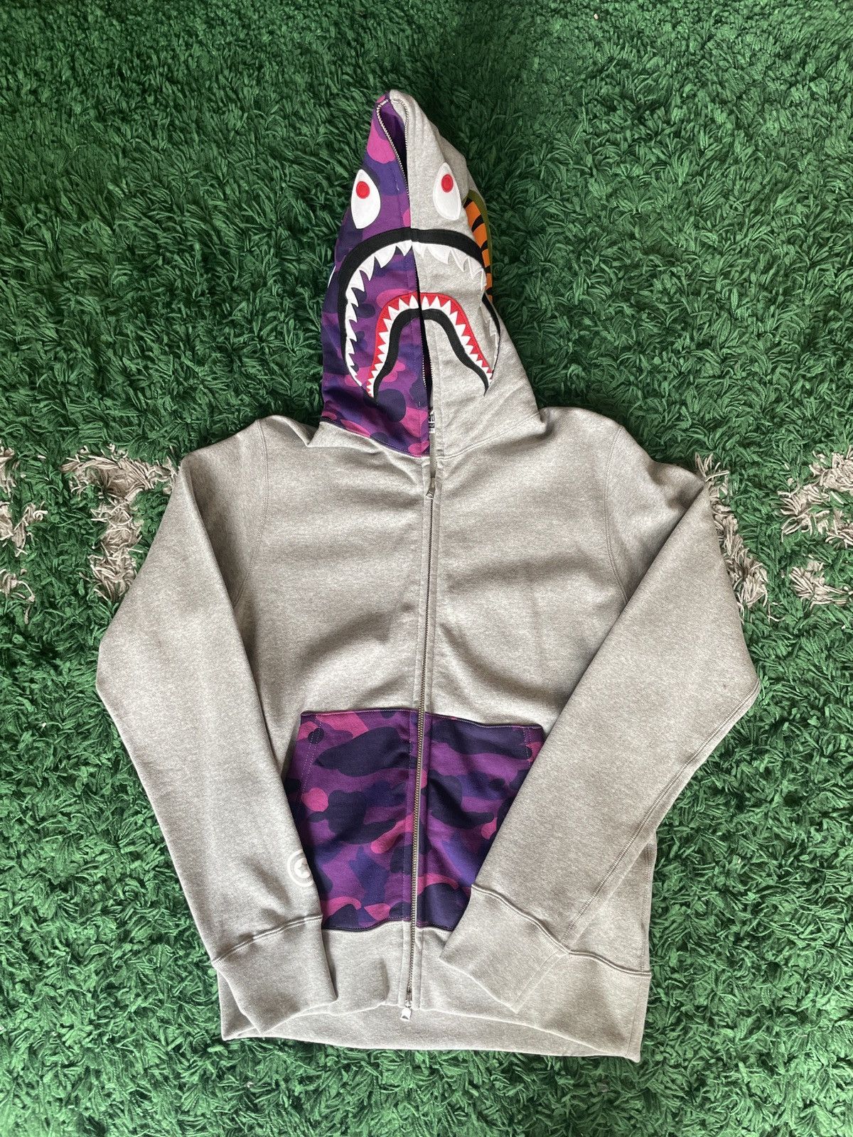 Bape Bape Two Tone Zip Hoodie Grey/Purple M Size US M / EU 48-50 / 2 - 1 Thumbnail
