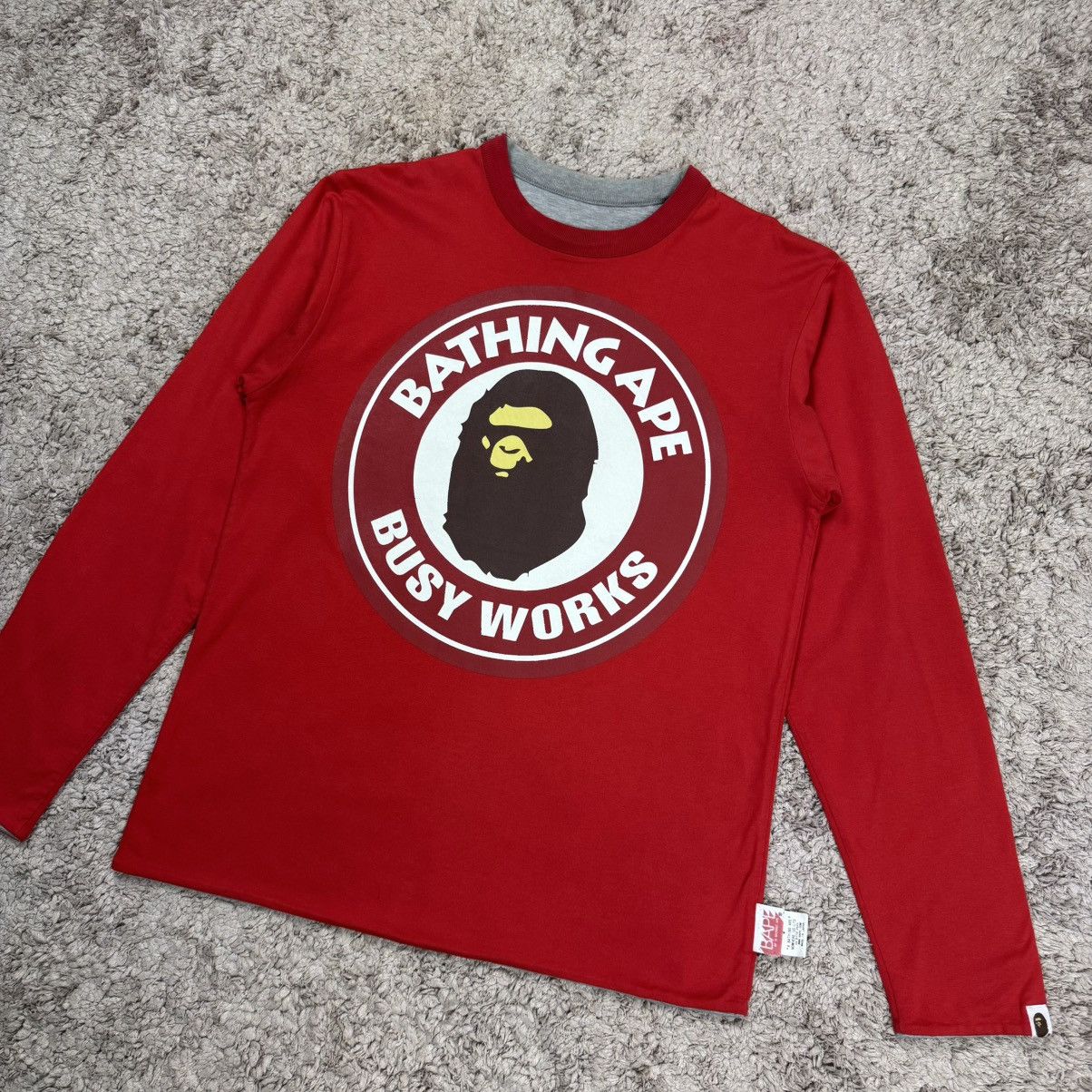 Bape Vintage Bape Busy Work Reversible Longsleeve T-shirt Size US M / EU 48-50 / 2 - 6 Thumbnail