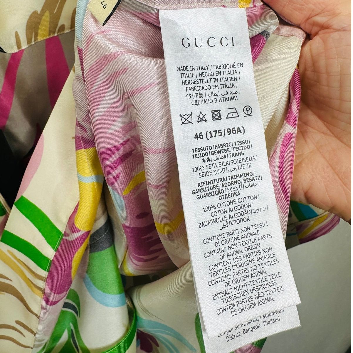 Gucci NWT Gucci Silk Pink Blue Multi Floral Printed Blouse 46 / XL Size XL / US 12-14 / IT 48-50 - 15 Thumbnail
