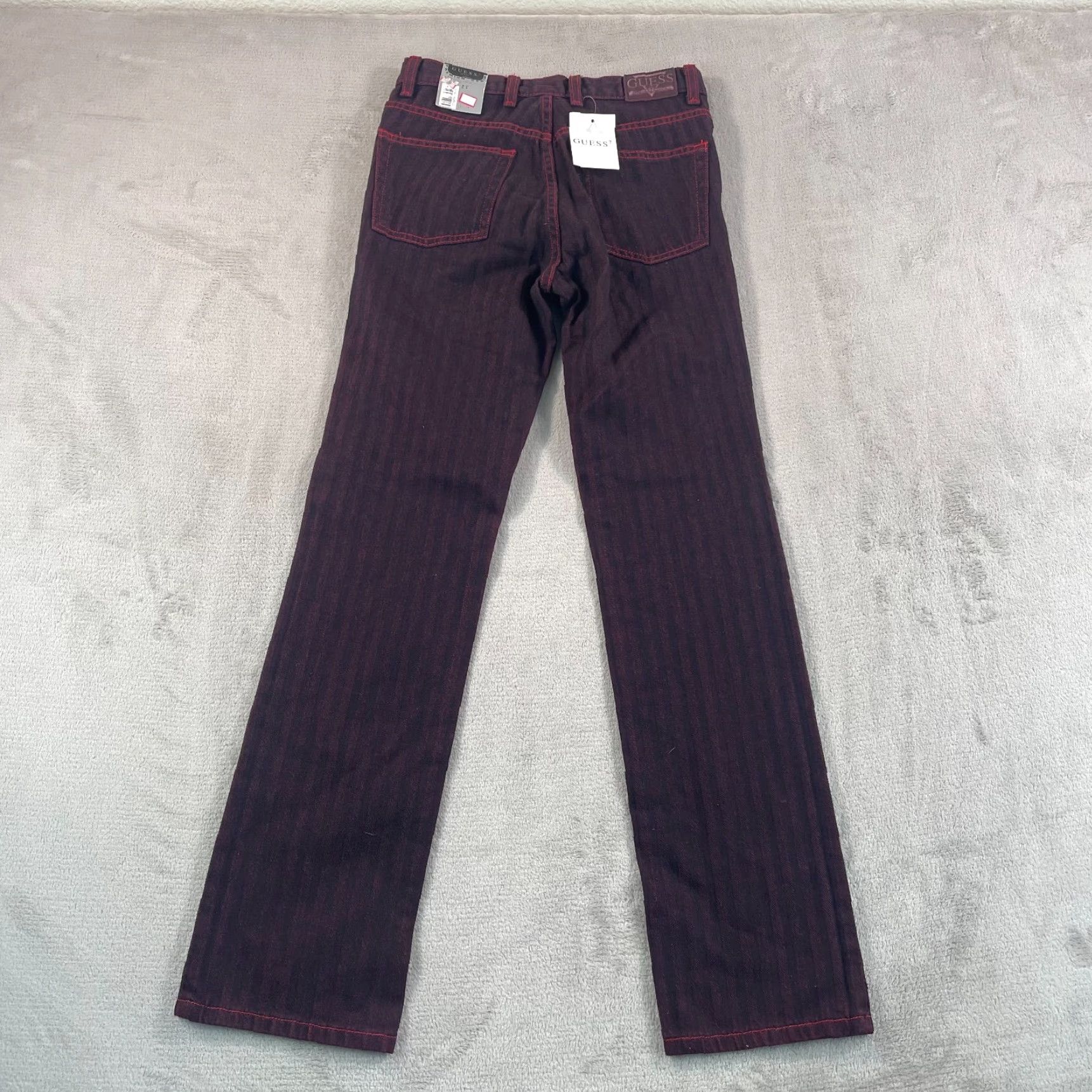 Guess VINTAGE GUESS USA Jeans Women 27x31 Red Black Striped Premium DeadStock NWT Jeans Women 27x31 Red Black Striped Premium DeadStock NWT Size 27" / US 4 / IT 40 - 7 Thumbnail