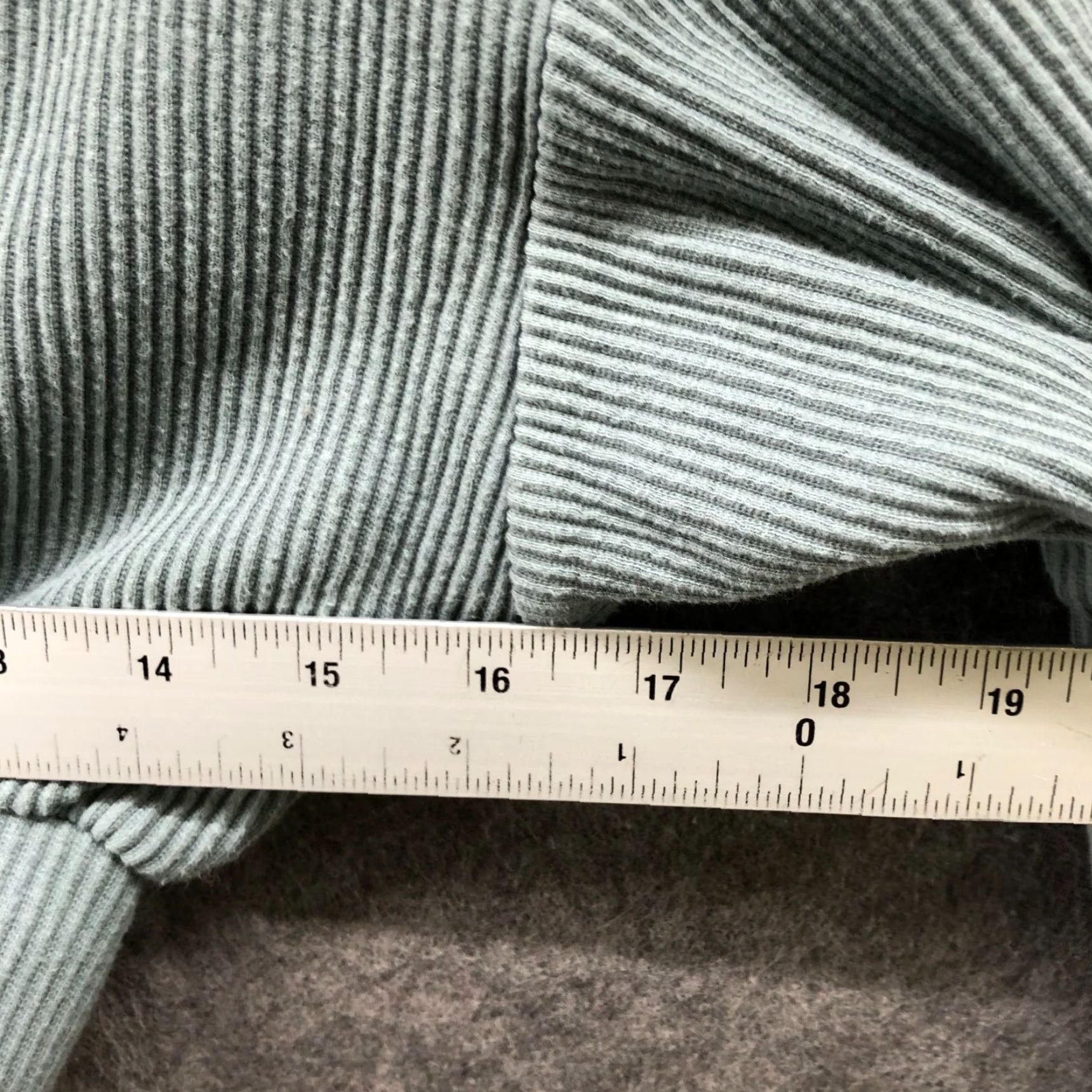 Vintage Bo+Tee Cropped Sweatshirt Womens XS Ribbed Crewneck Active Light Blue Teal Size XS / US 0-2 / IT 36-38 - 7 Thumbnail